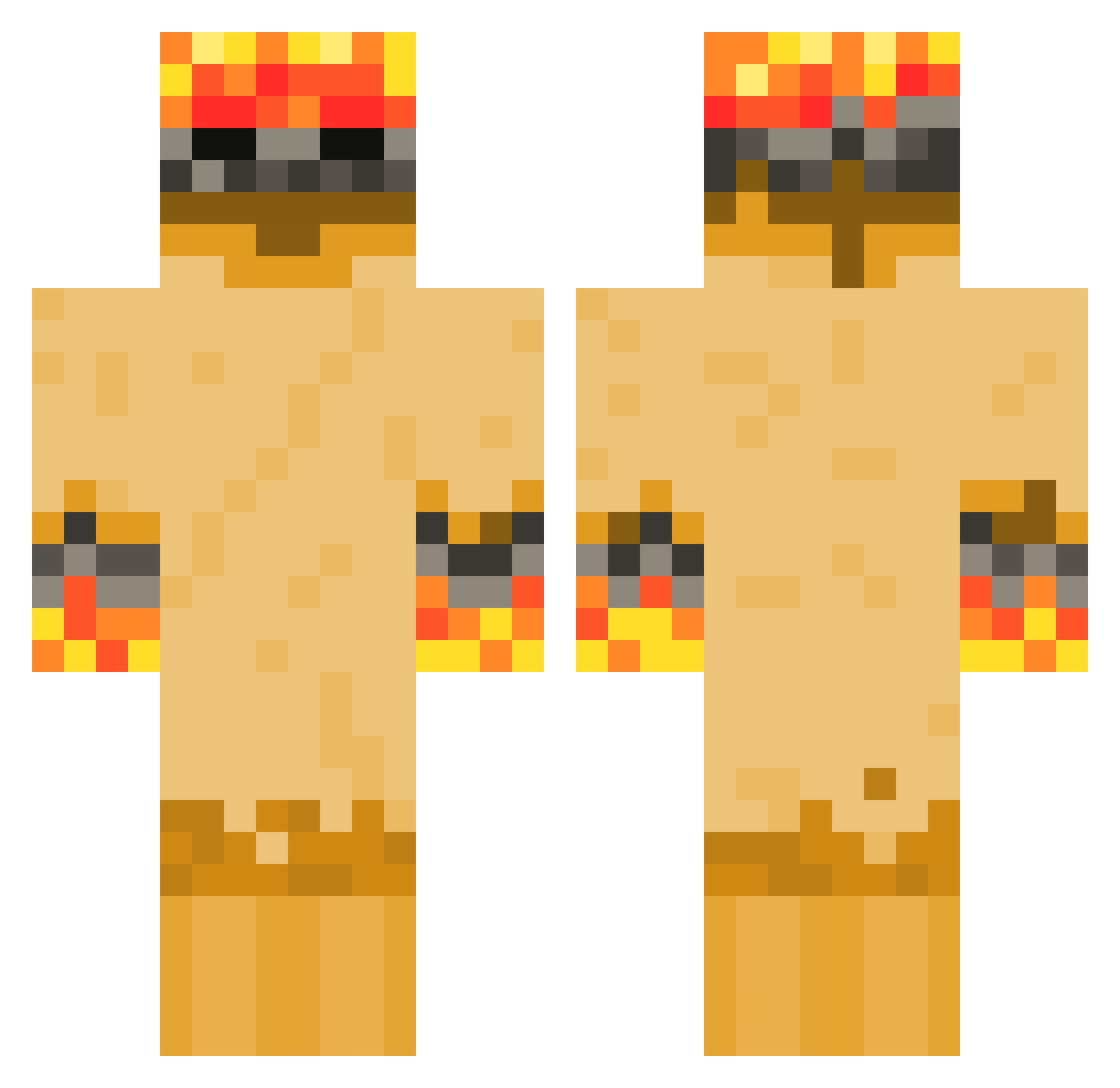 Spliffknot Minecraft skin, front and back view