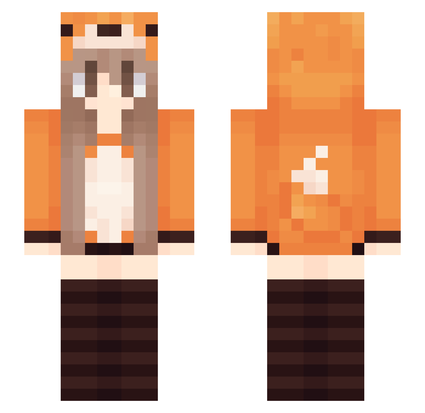 Vampish Minecraft skin, front and back view