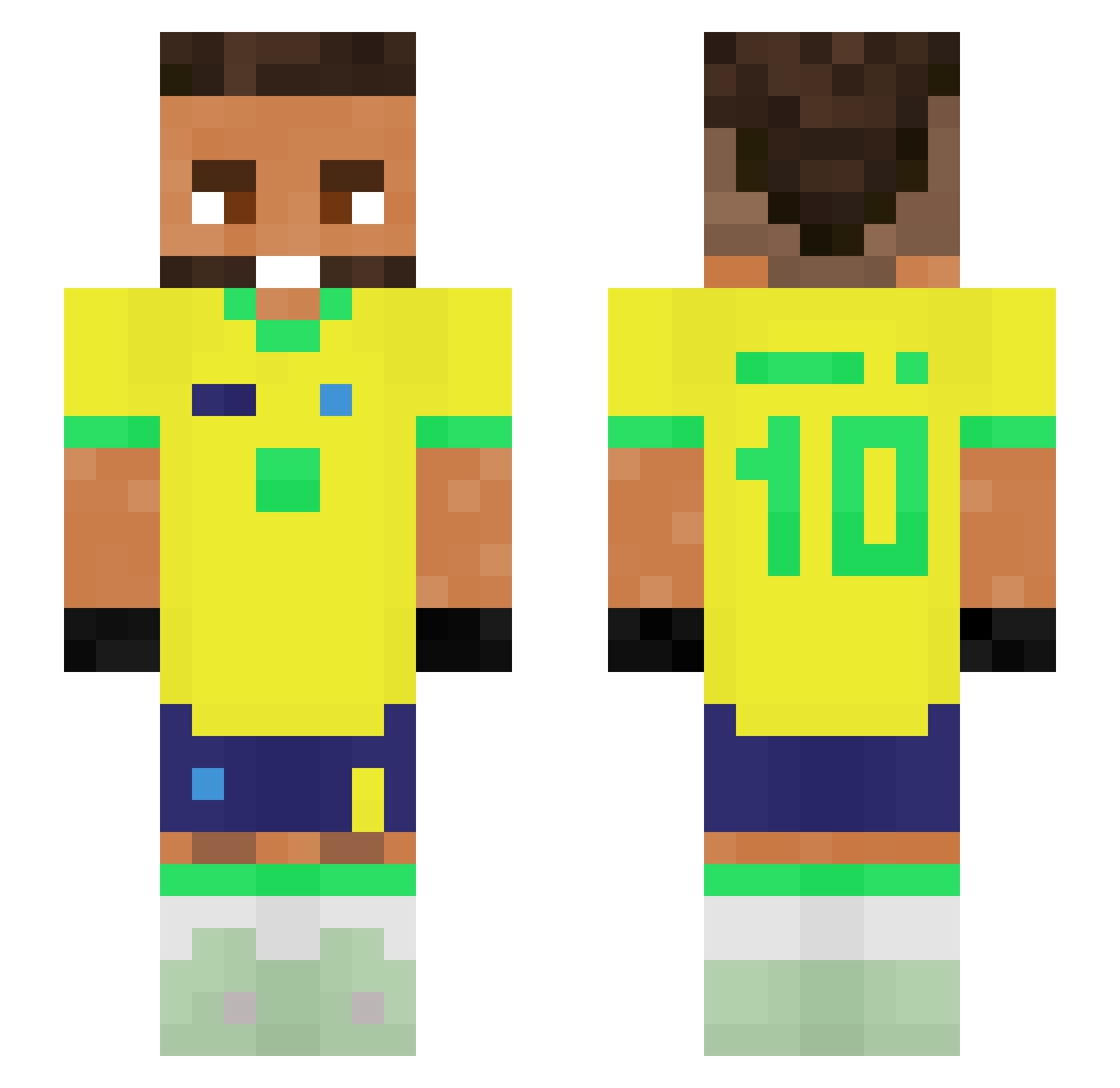 Chocowns Minecraft skin, front and back view