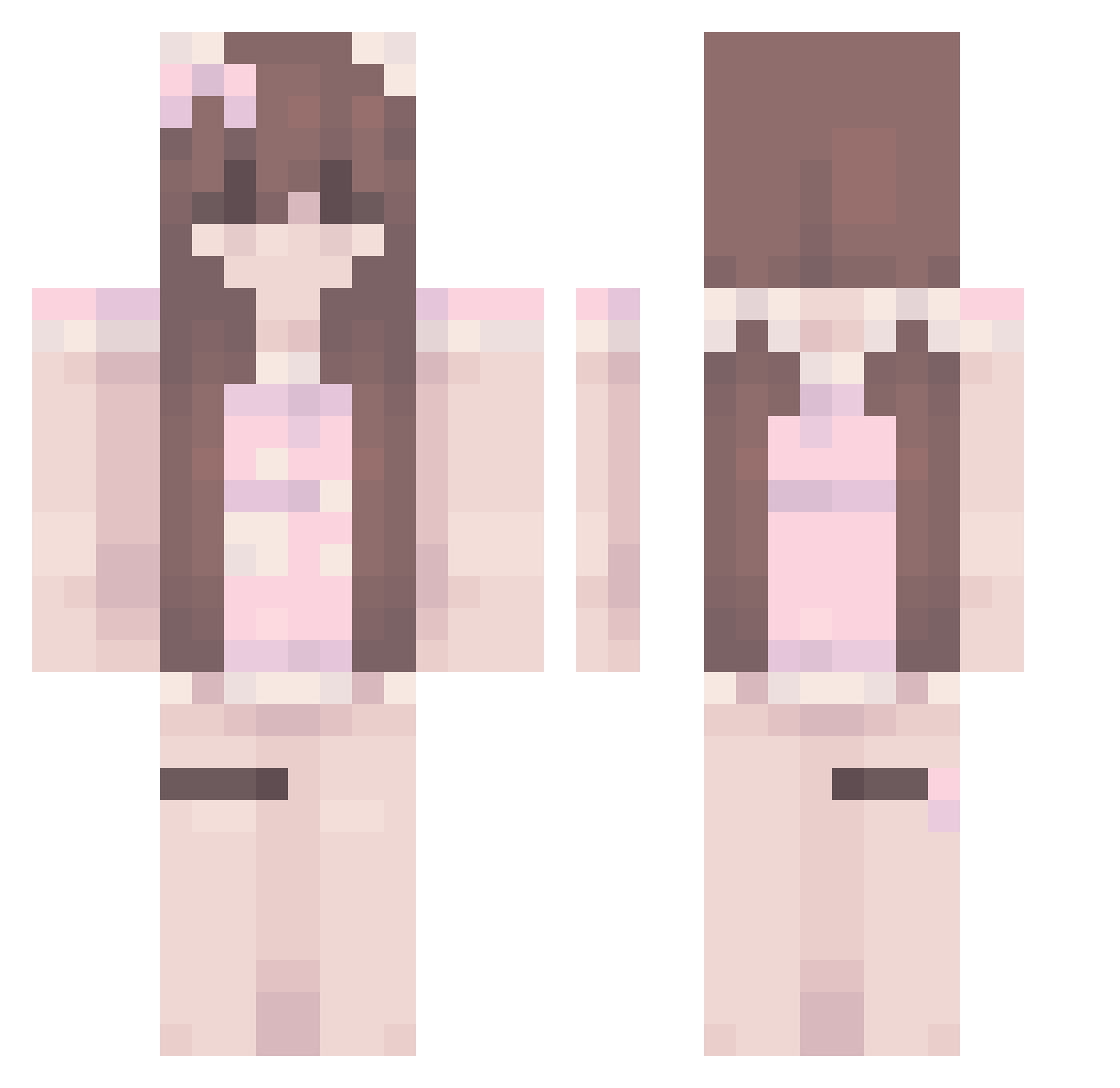 xcvrys Minecraft skin, front and back view