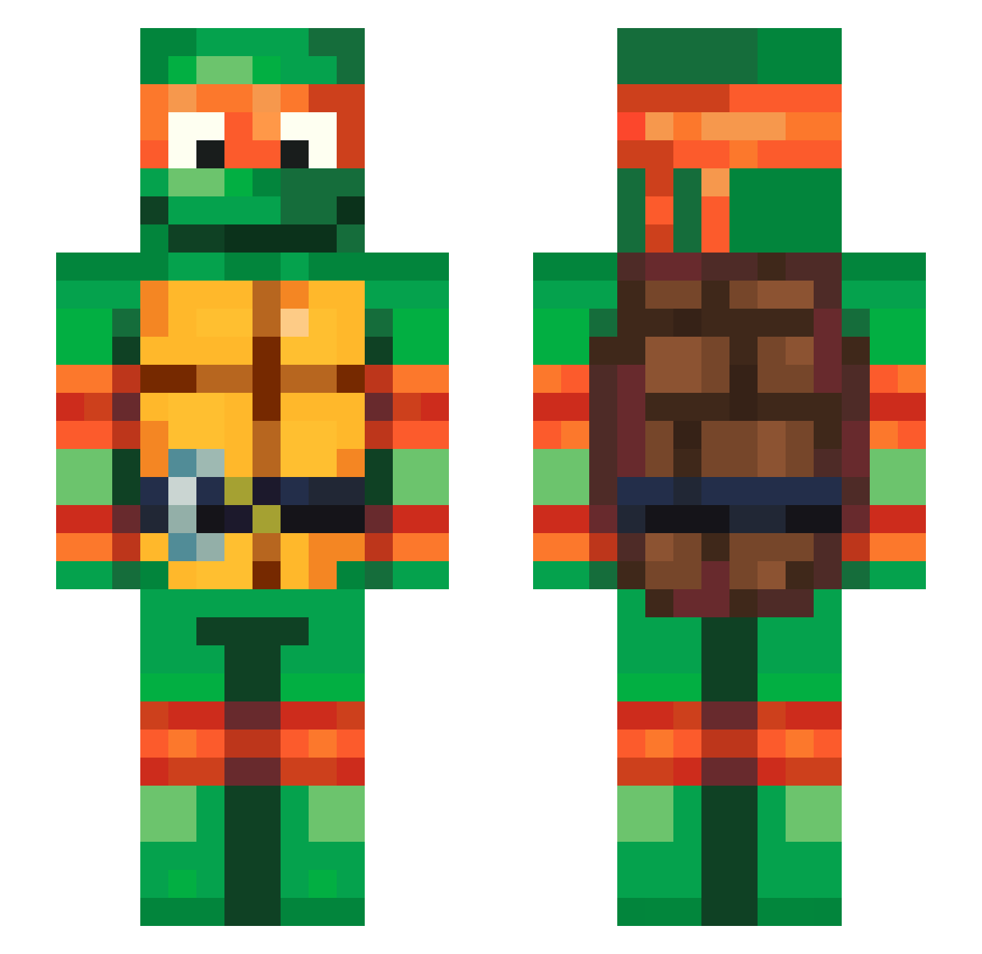 HunnerFrFr Minecraft skin, front and back view