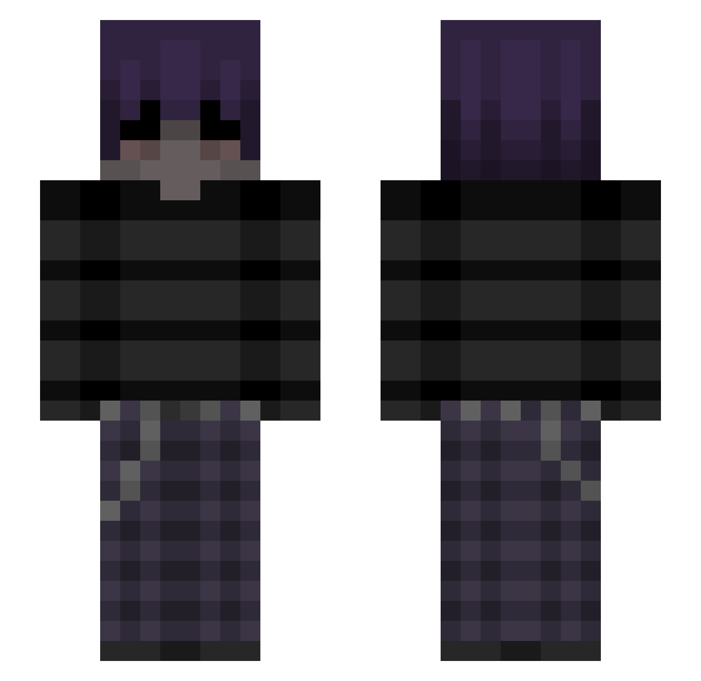 NoNobatos Minecraft skin, front and back view
