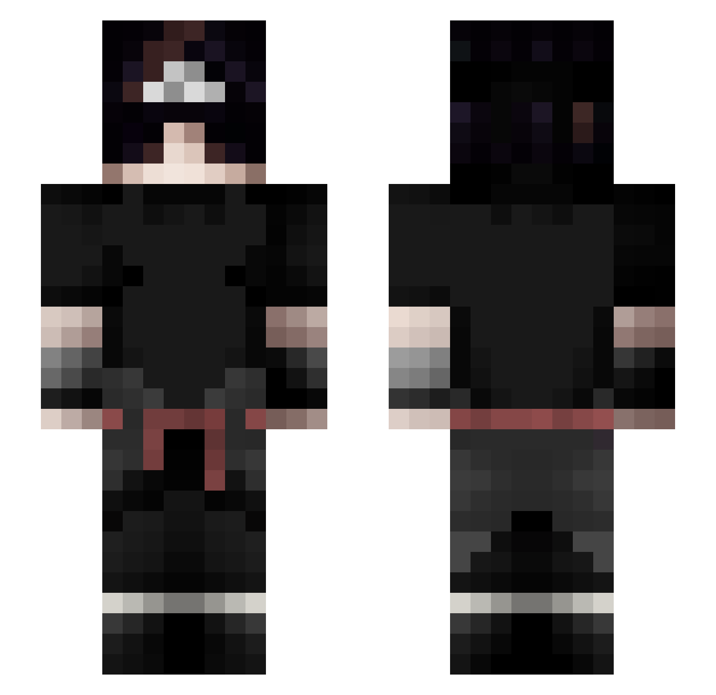 shineVI Minecraft skin, front and back view