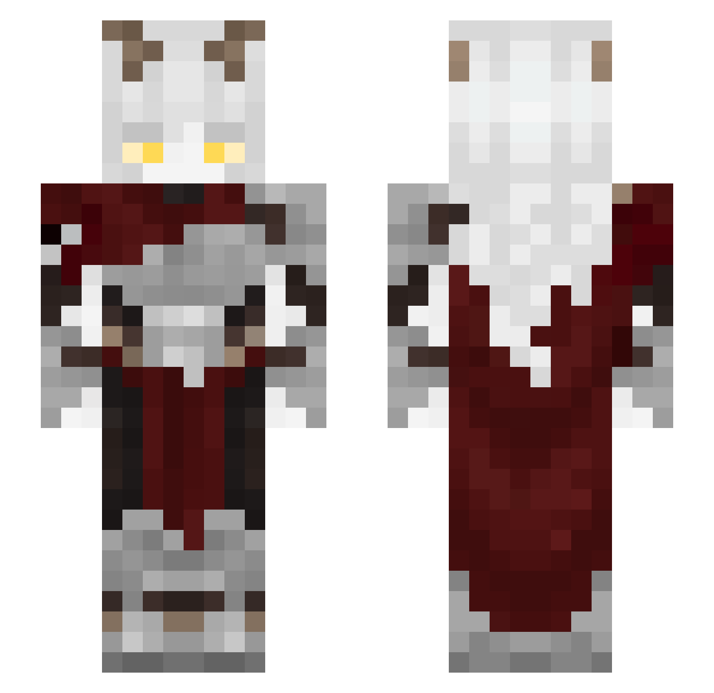 VaderImmortal Minecraft skin, front and back view