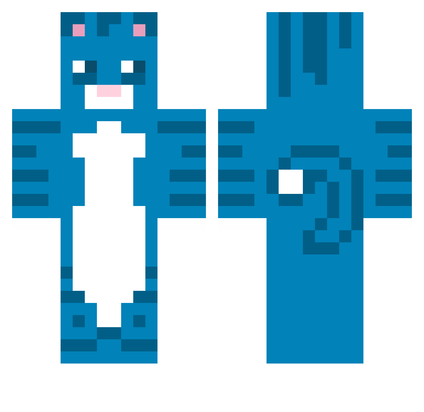 slackness Minecraft skin, front and back view