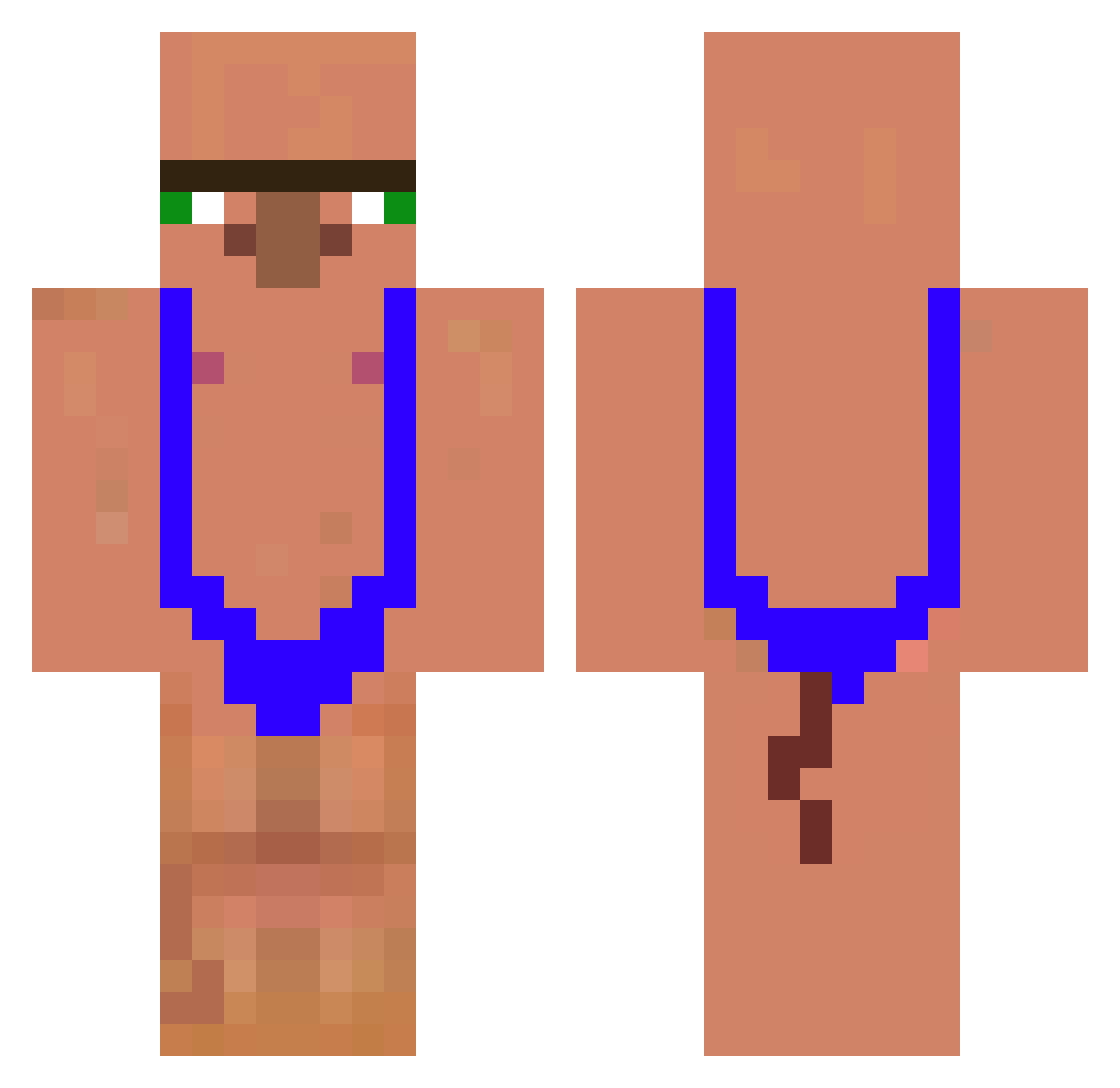 curazao Minecraft skin, front and back view