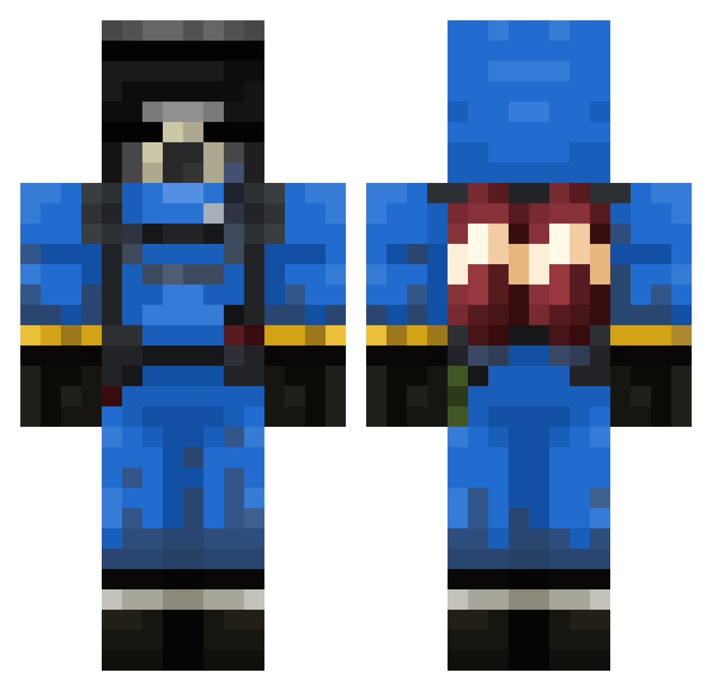 Netmarble_GunZ Minecraft skin, front and back view