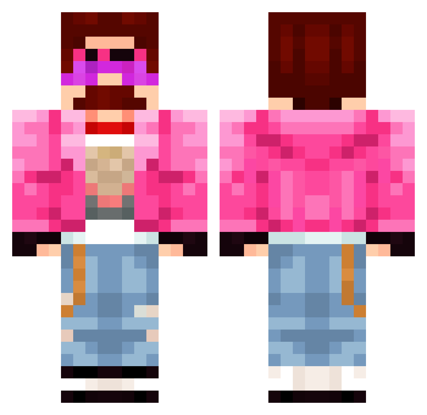 RorDDima Minecraft skin, front and back view