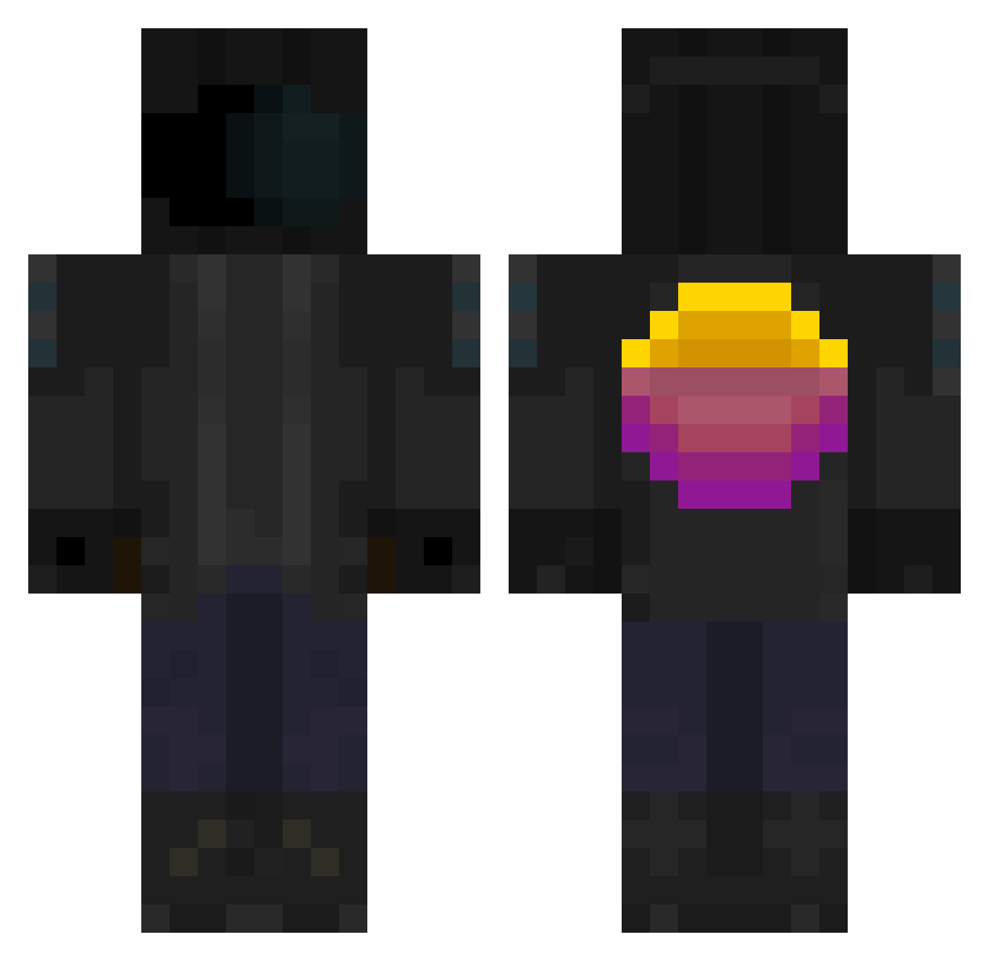 NorthernPines Minecraft skin, front and back view