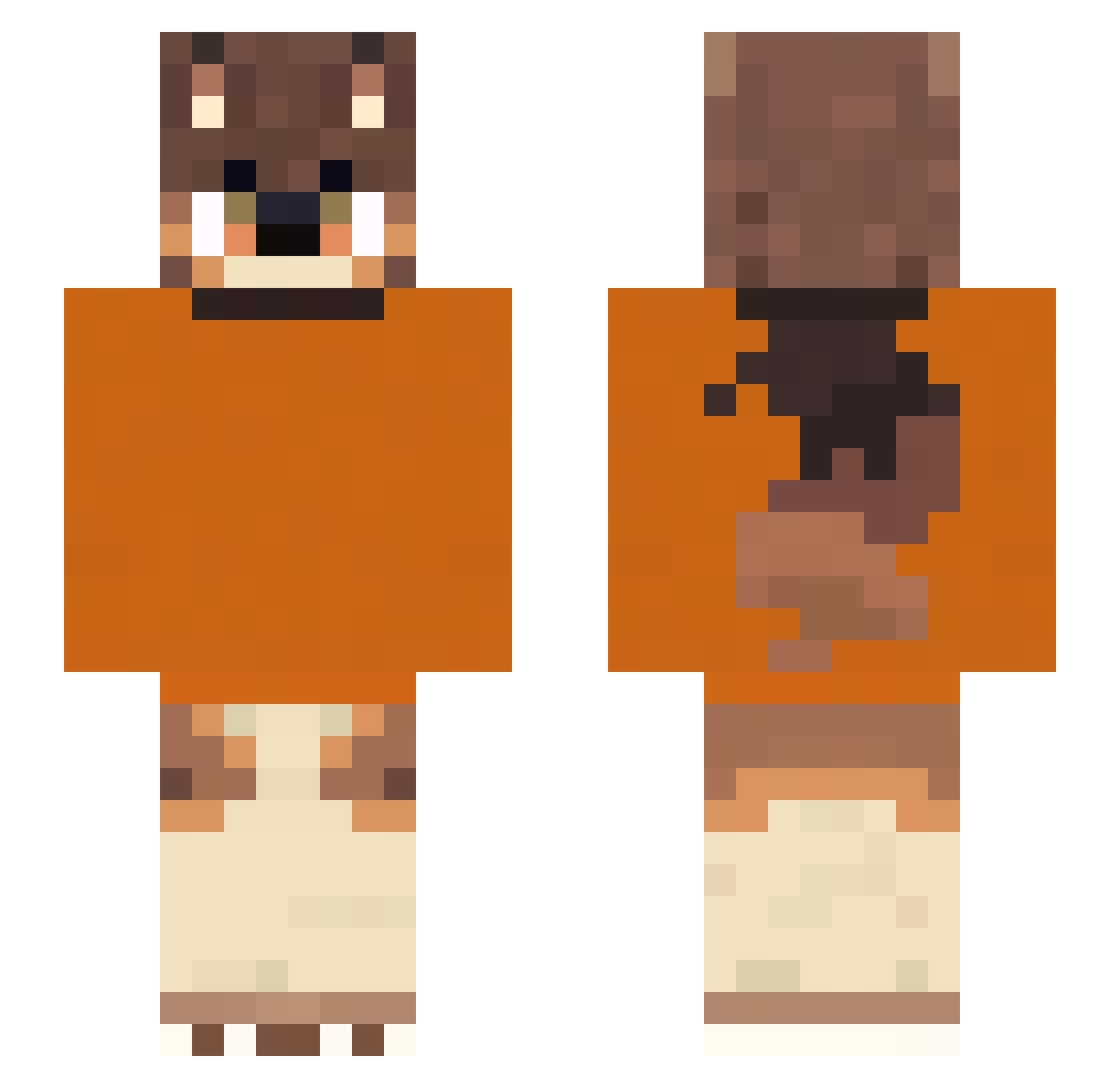 akarayme Minecraft skin, front and back view