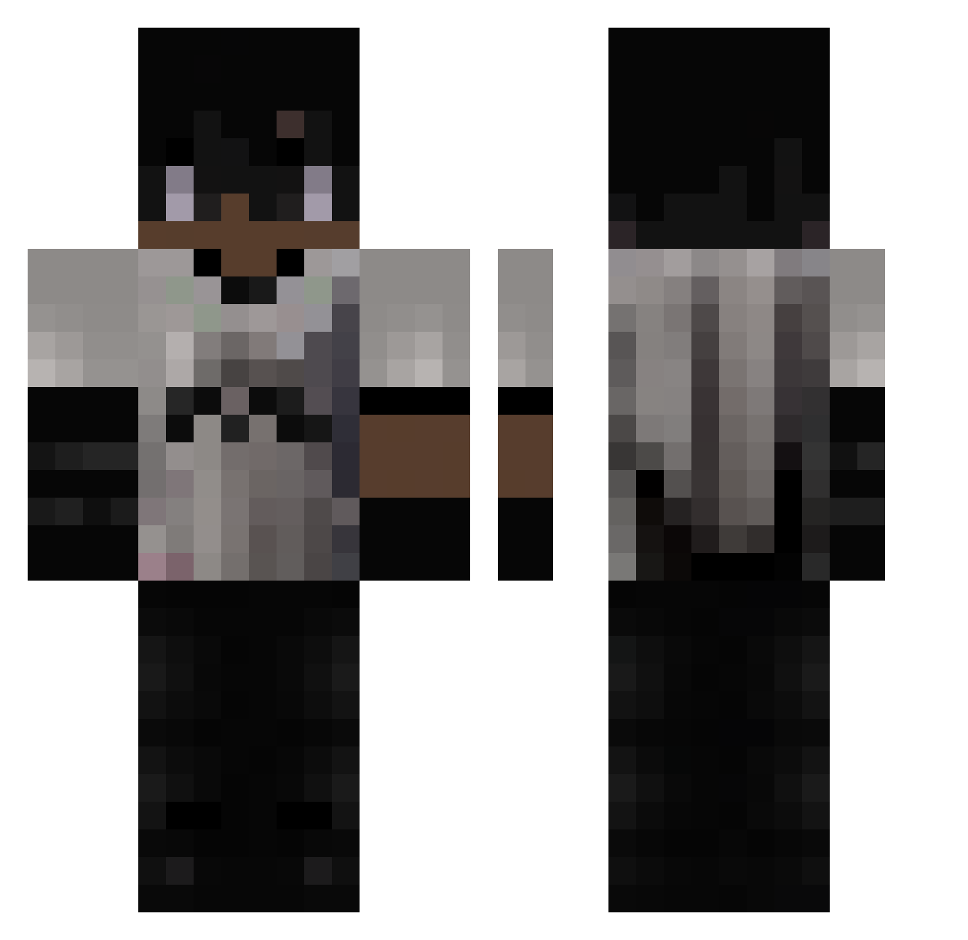 ZG28 Minecraft skin, front and back view