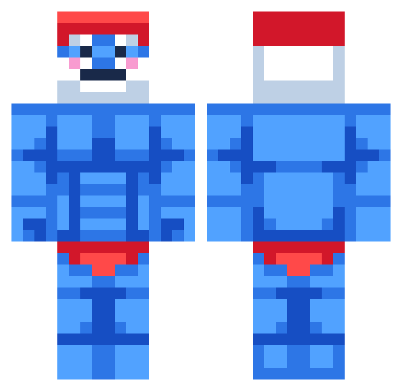 Punzer Minecraft skin, front and back view