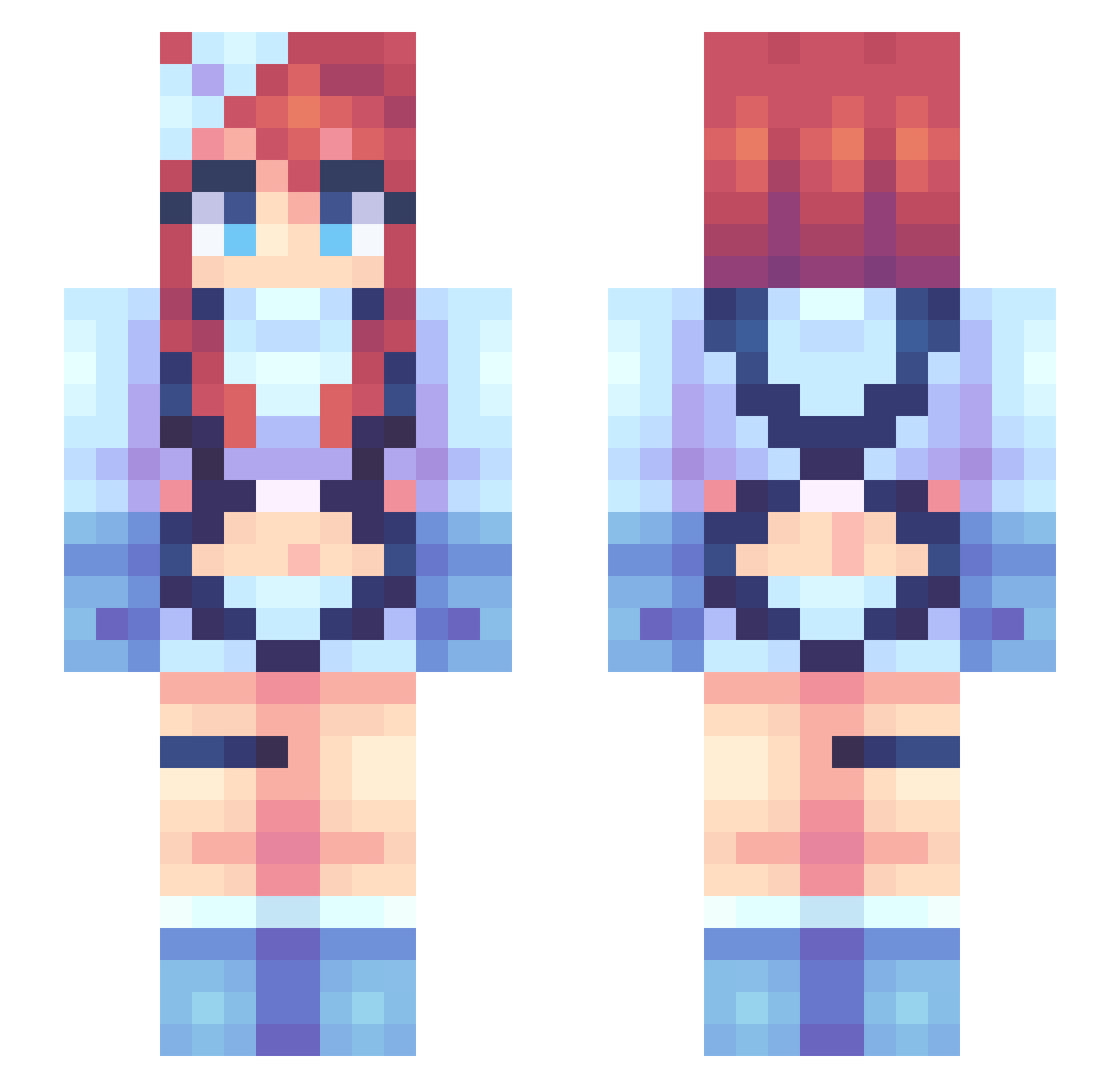 MintyDrago Minecraft skin, front and back view