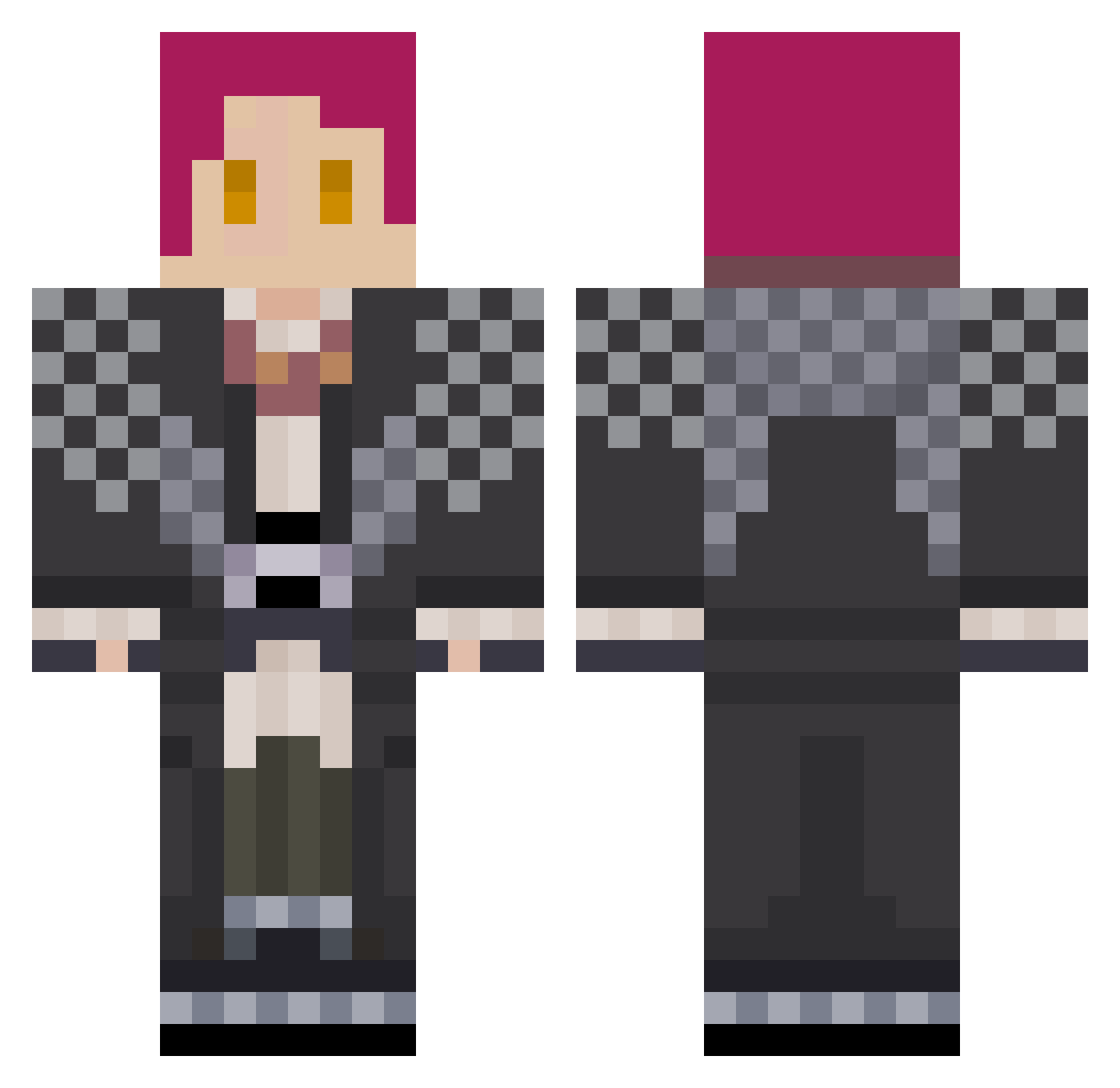Madjockey Minecraft skin, front and back view