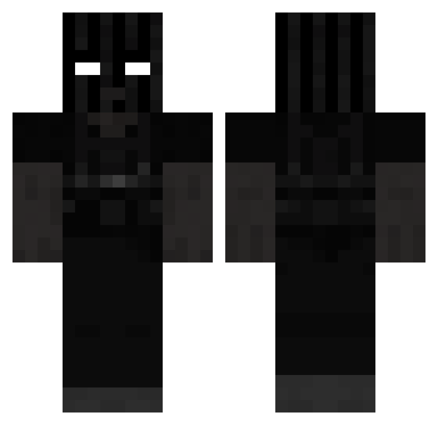 RaidAicd Minecraft skin, front and back view