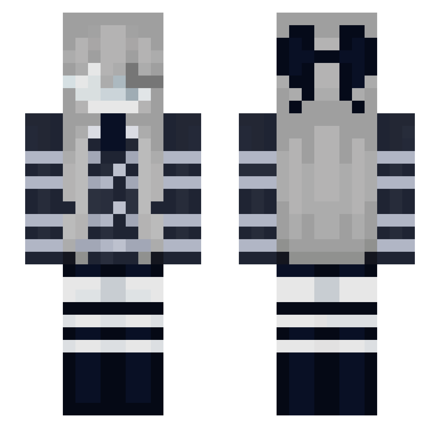ghostastralz Minecraft skin, front and back view