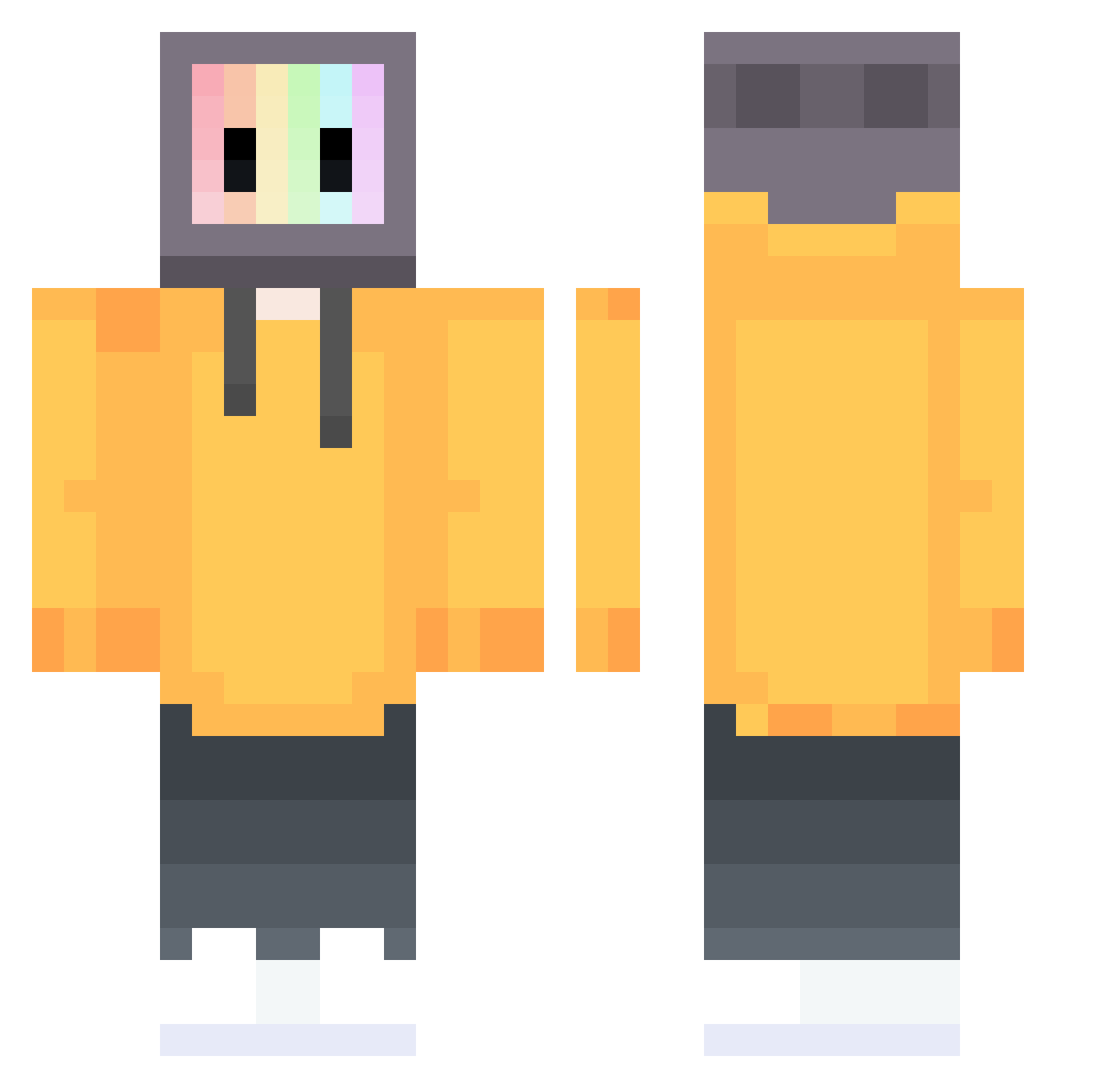 Zach272 Minecraft skin, front and back view