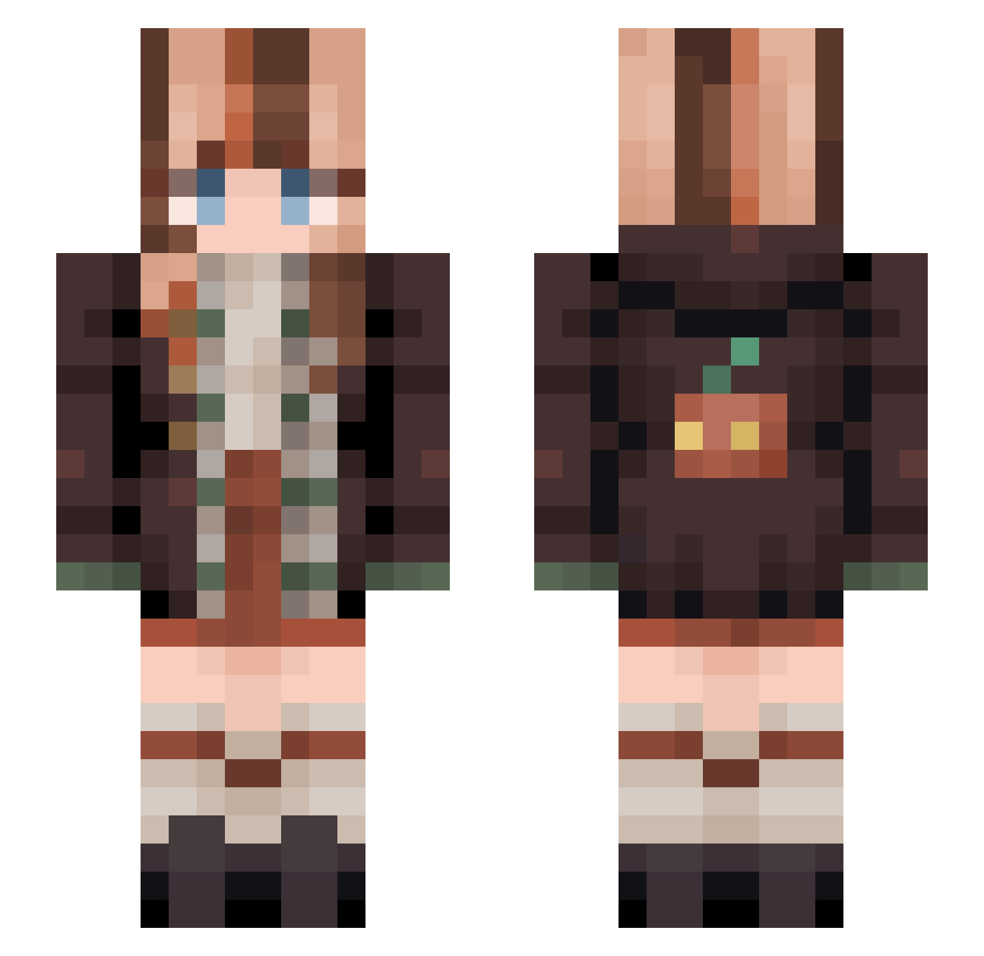 Rabb1tzfoot Minecraft skin, front and back view