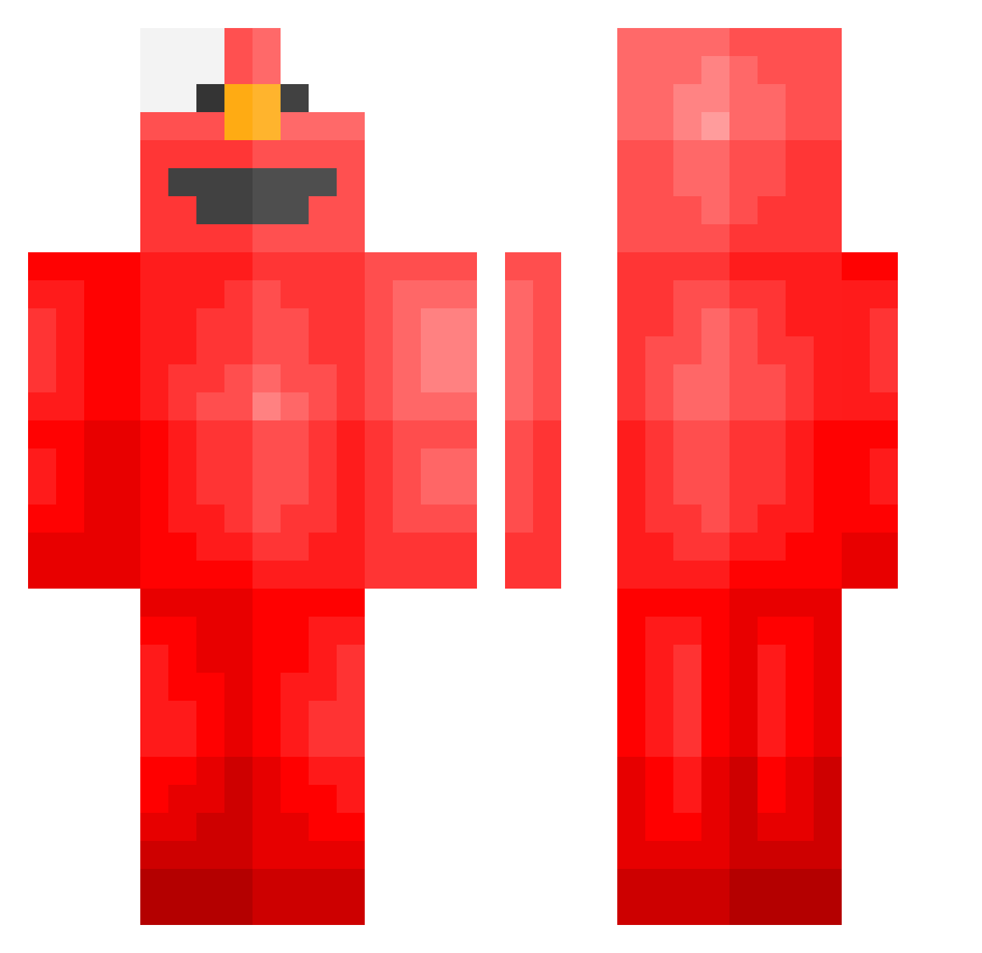 SnowMakeMeFlying Minecraft skin, front and back view