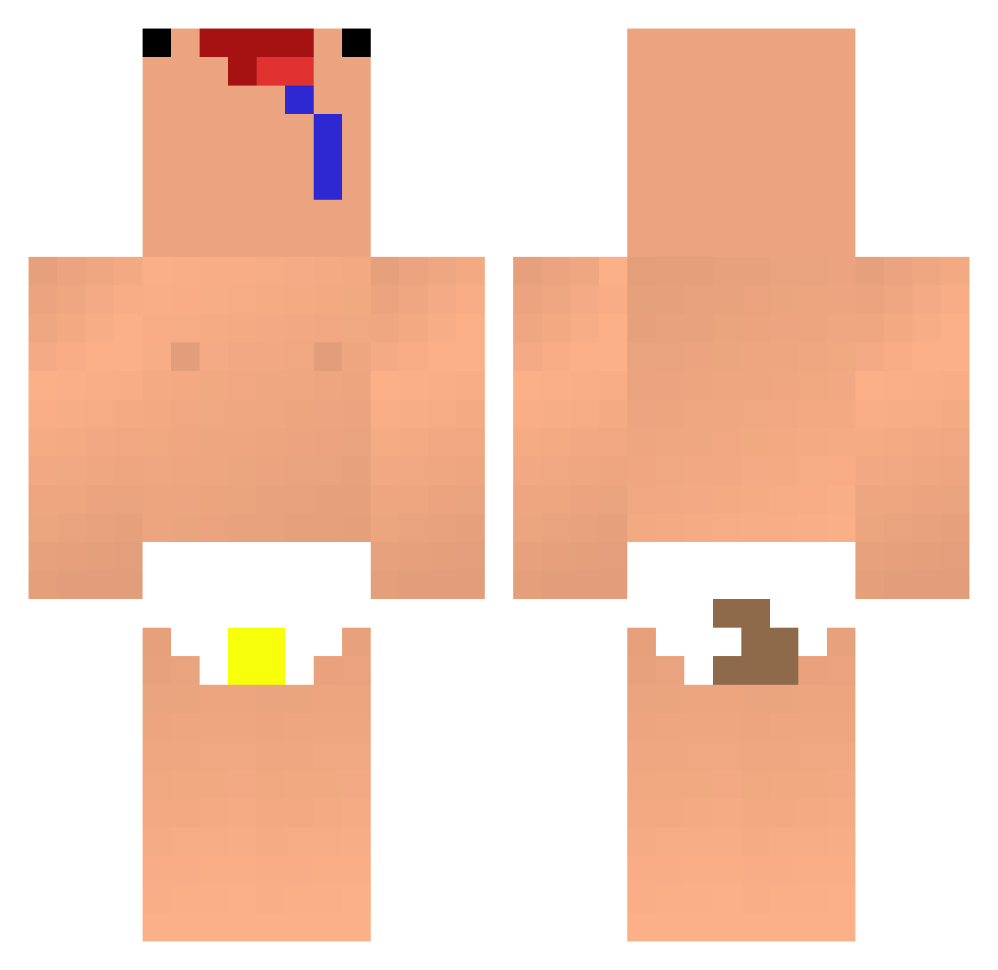 TyronOnBusiness Minecraft skin, front and back view