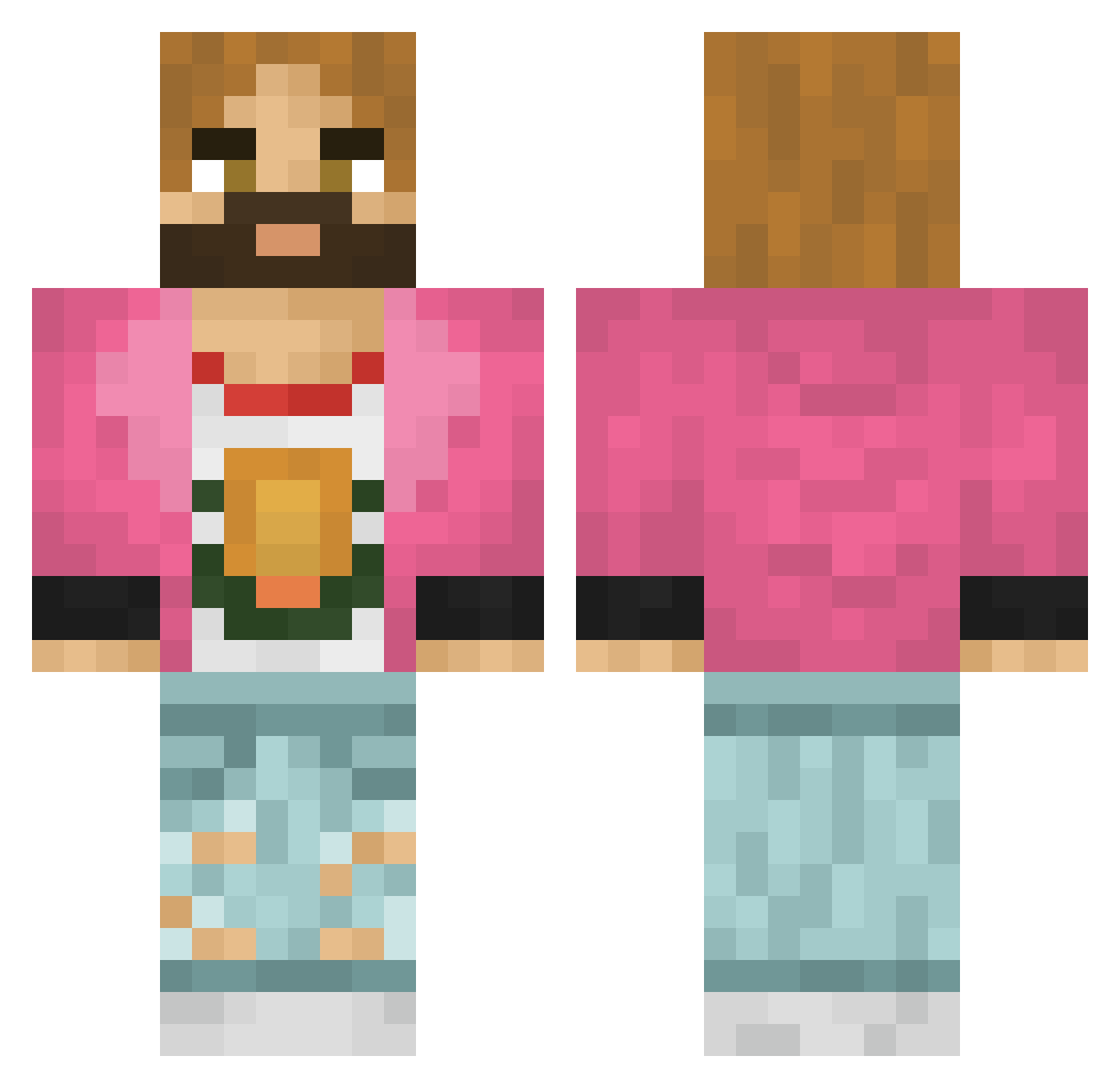 simplexe Minecraft skin, front and back view