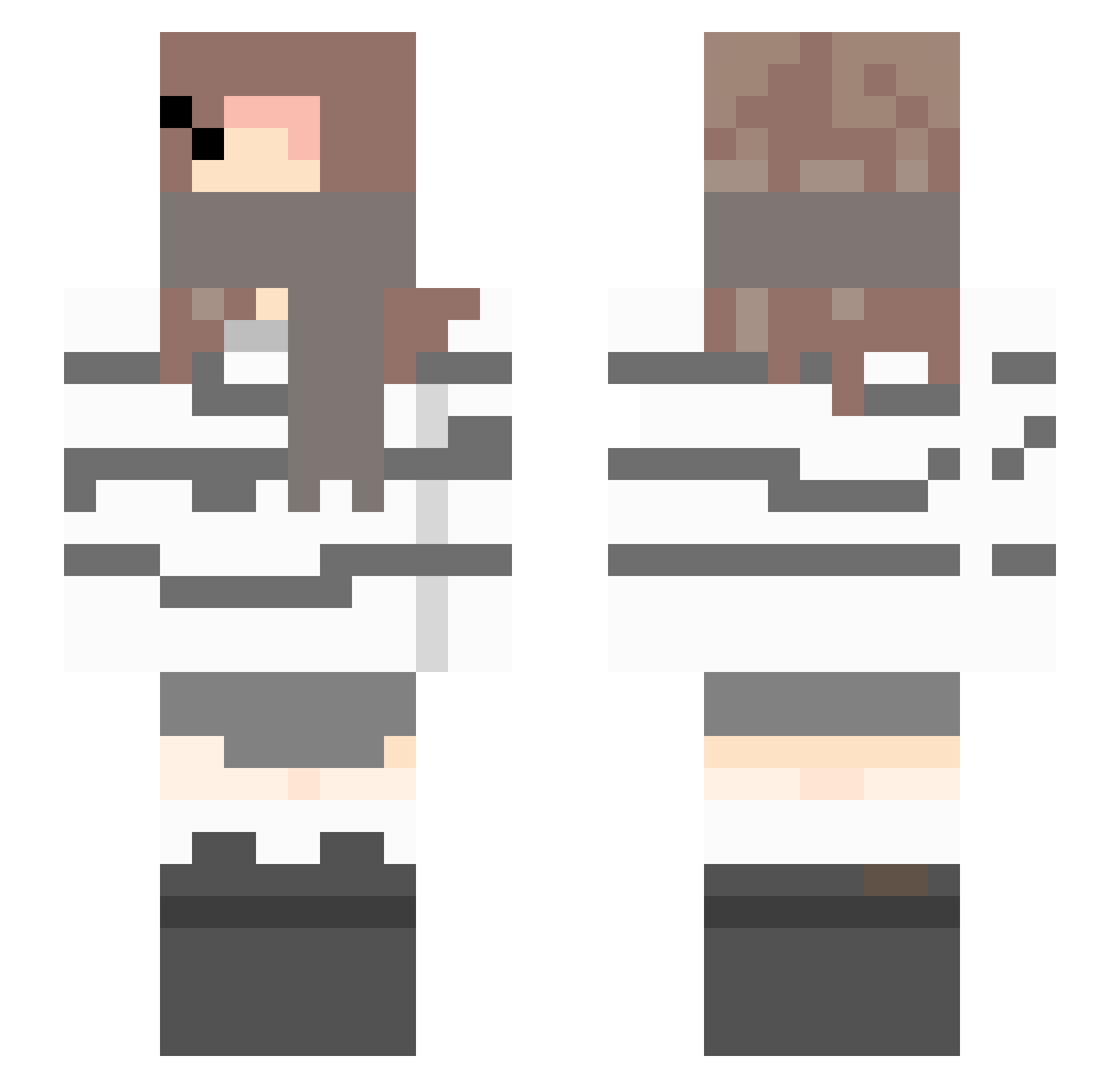 ZugAnemone Minecraft skin, front and back view