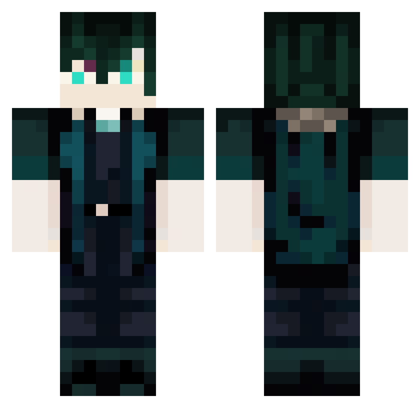 Catkid1313 Minecraft skin, front and back view