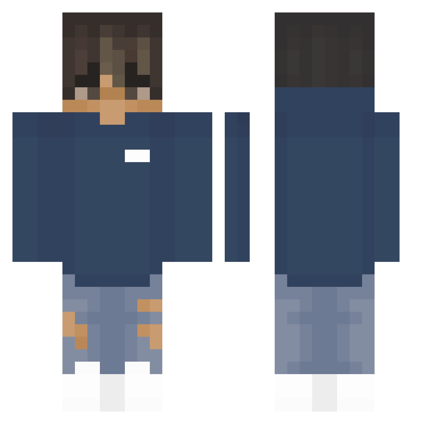 wilzerr Minecraft skin, front and back view