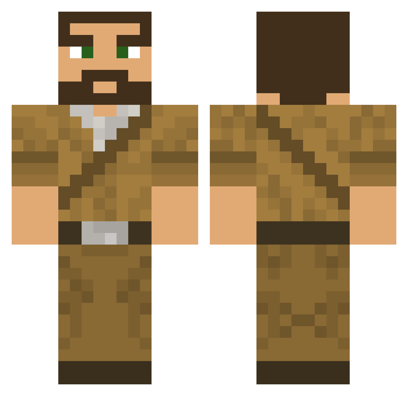 Terasmies Minecraft skin, front and back view