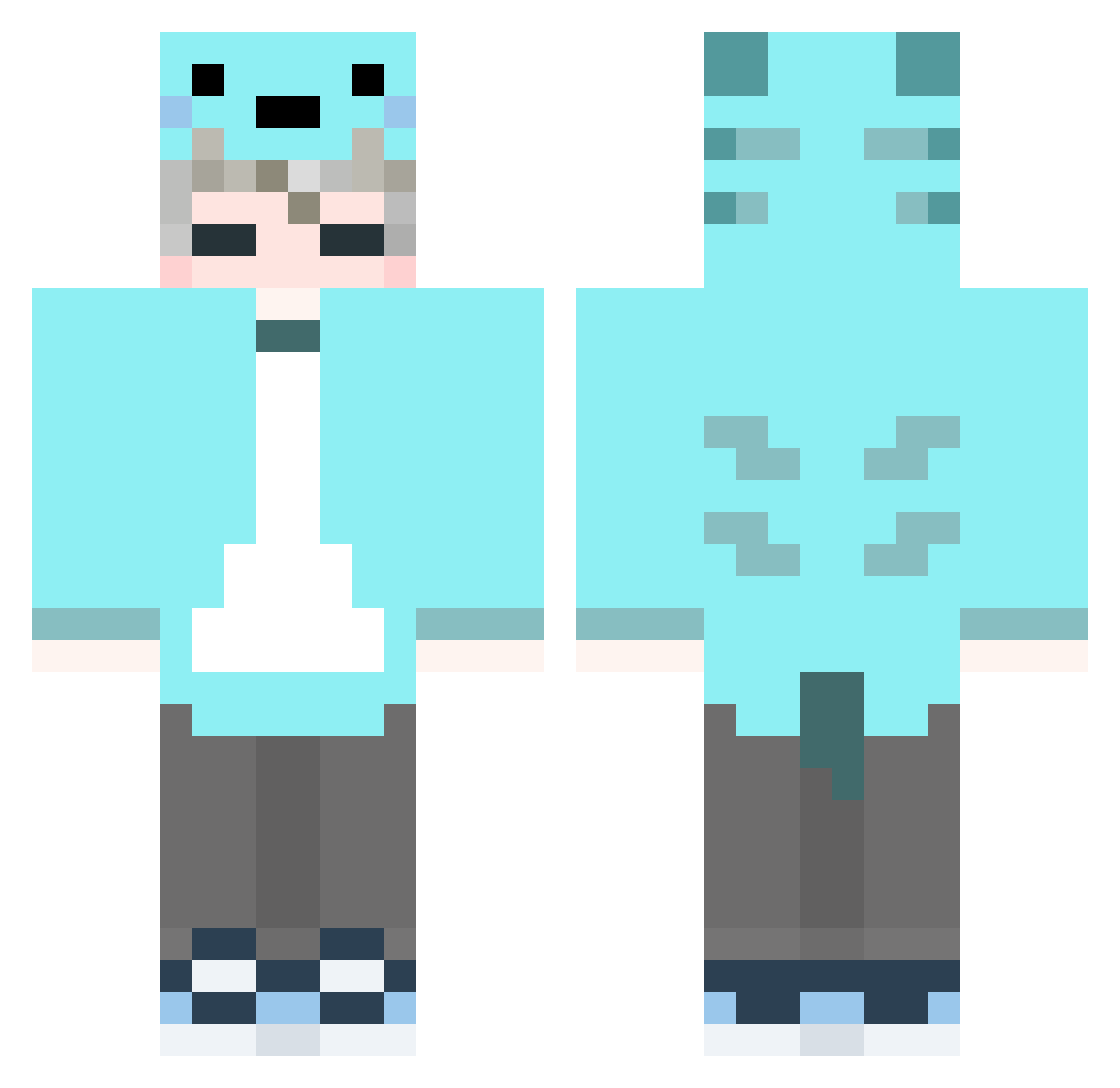 DishierGnu18805 Minecraft skin, front and back view