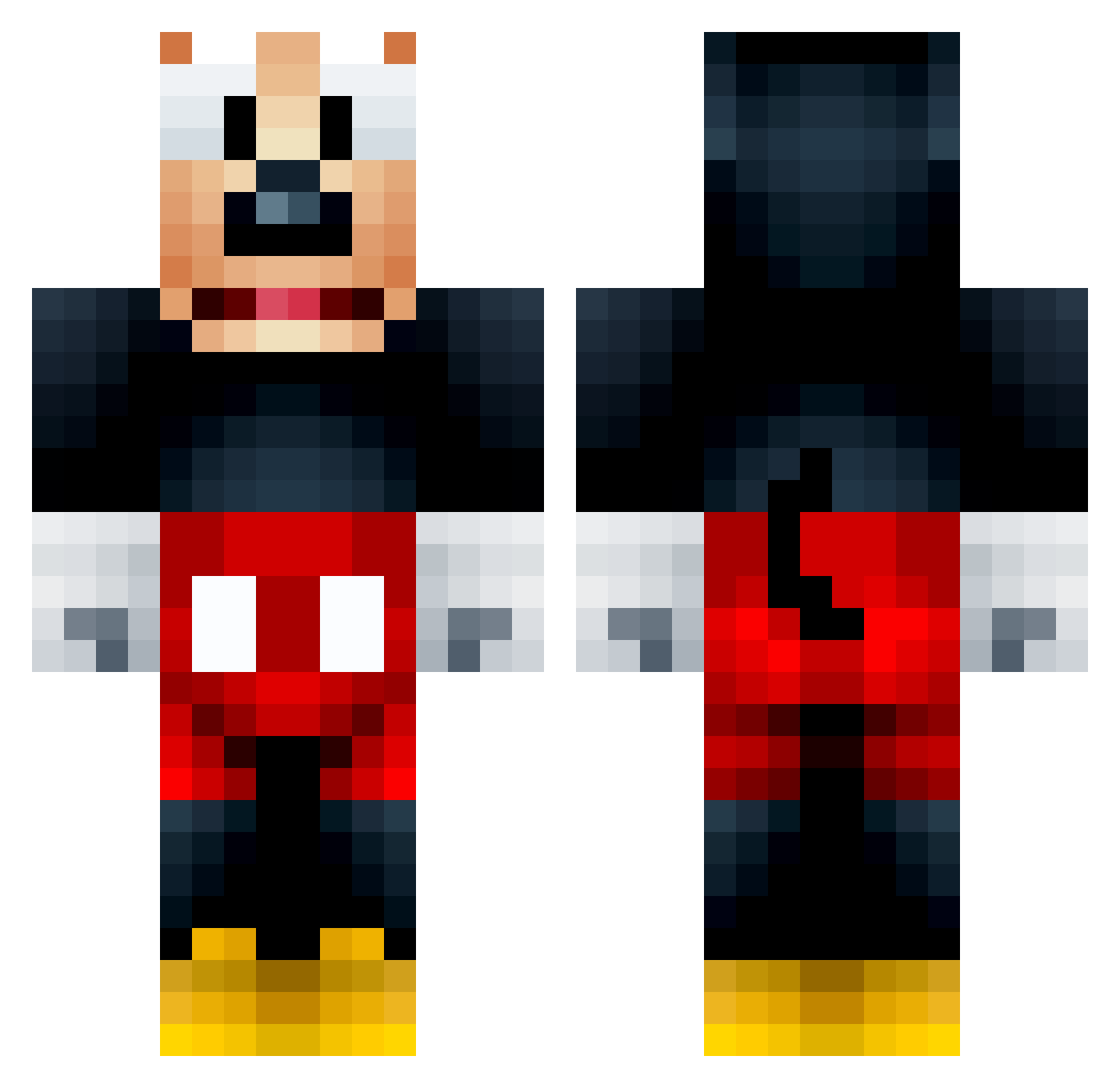 Takkanah Minecraft skin, front and back view