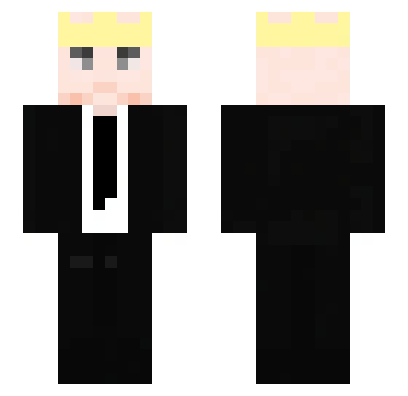 Ur3K Minecraft skin, front and back view