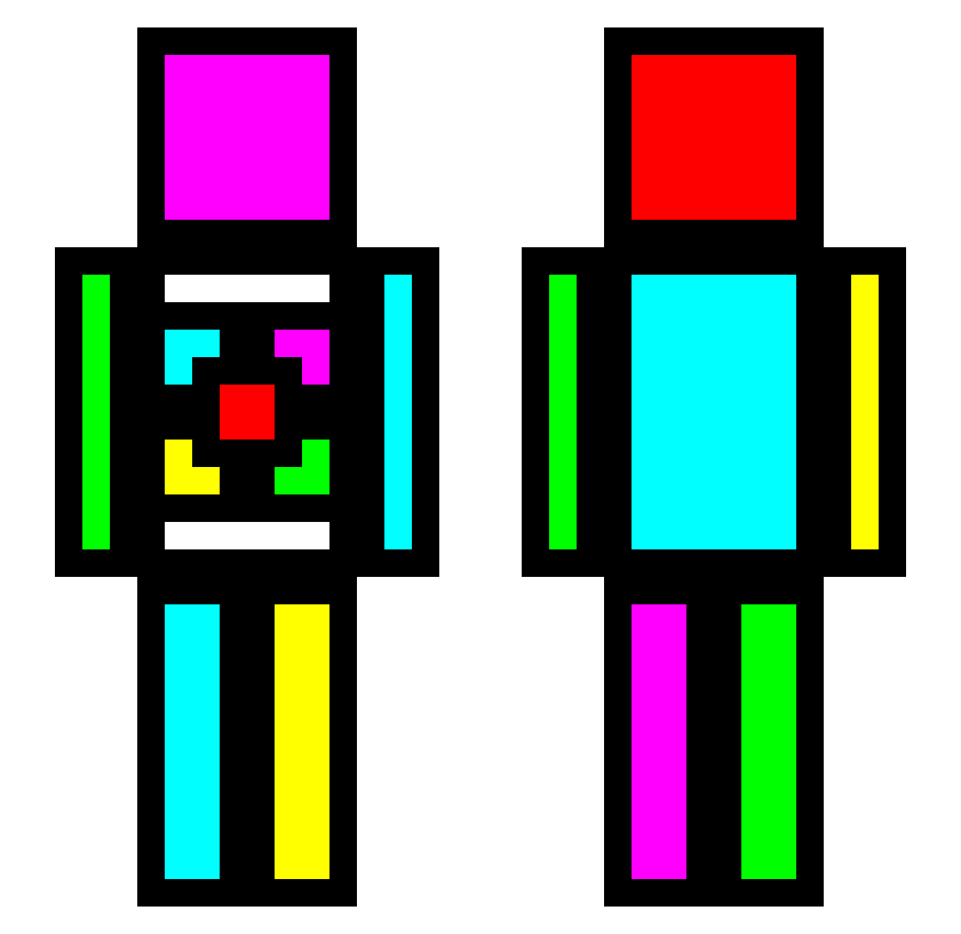 Wyz5500 Minecraft skin, front and back view