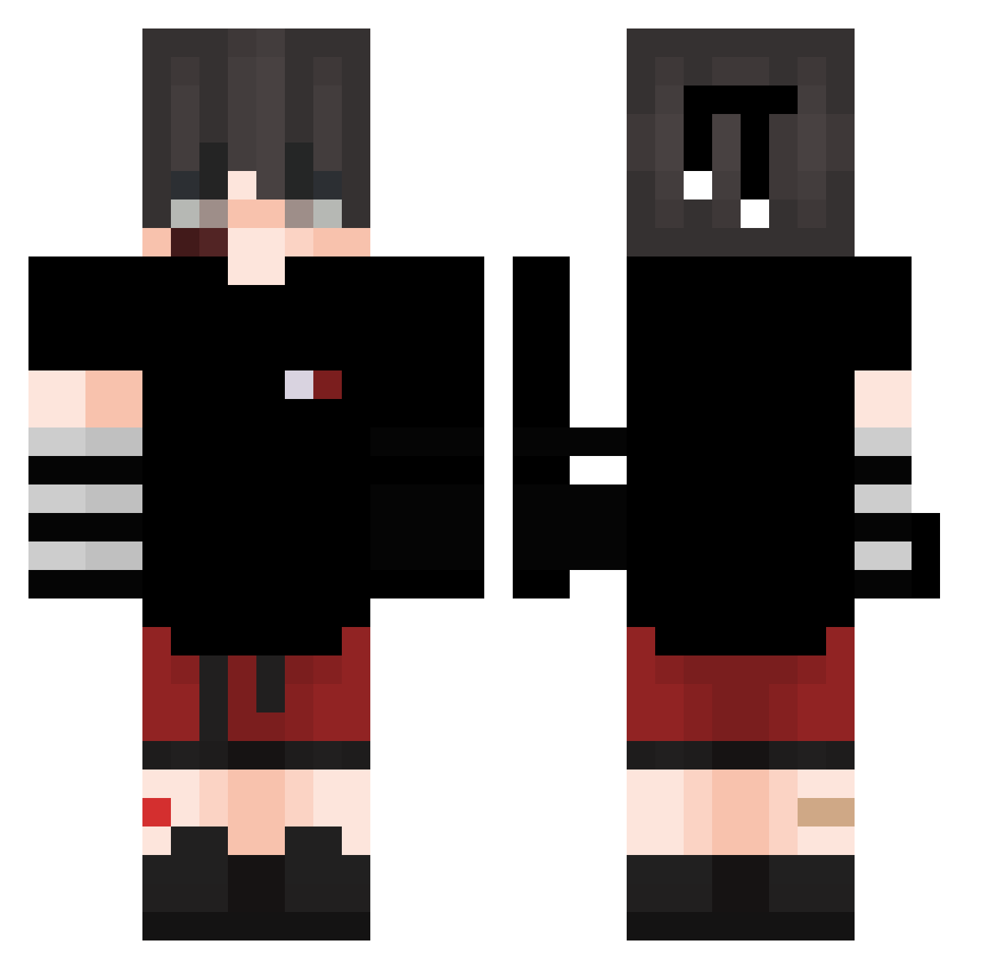 KR_SunDot48 Minecraft skin, front and back view