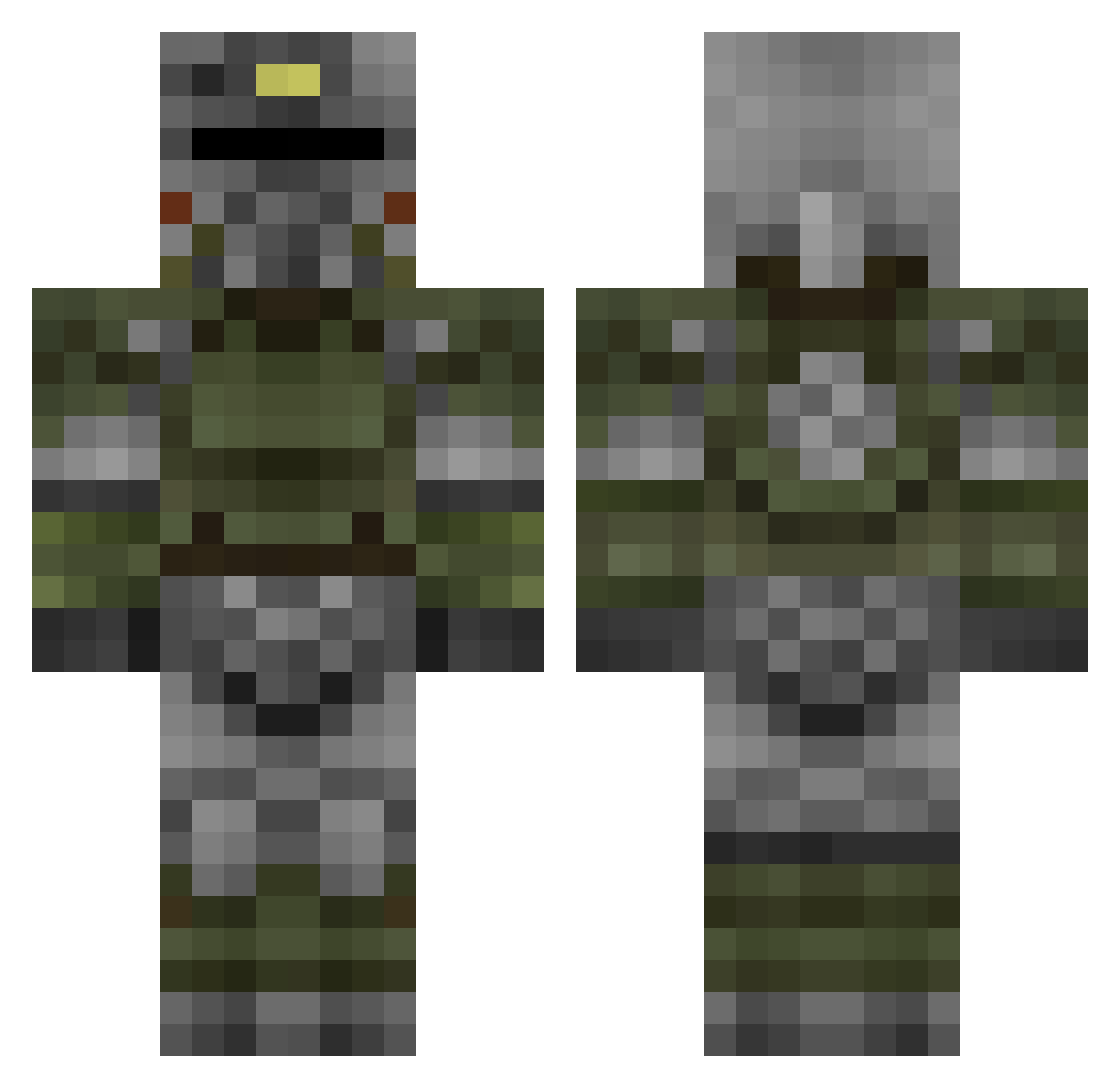MLGToast Minecraft skin, front and back view
