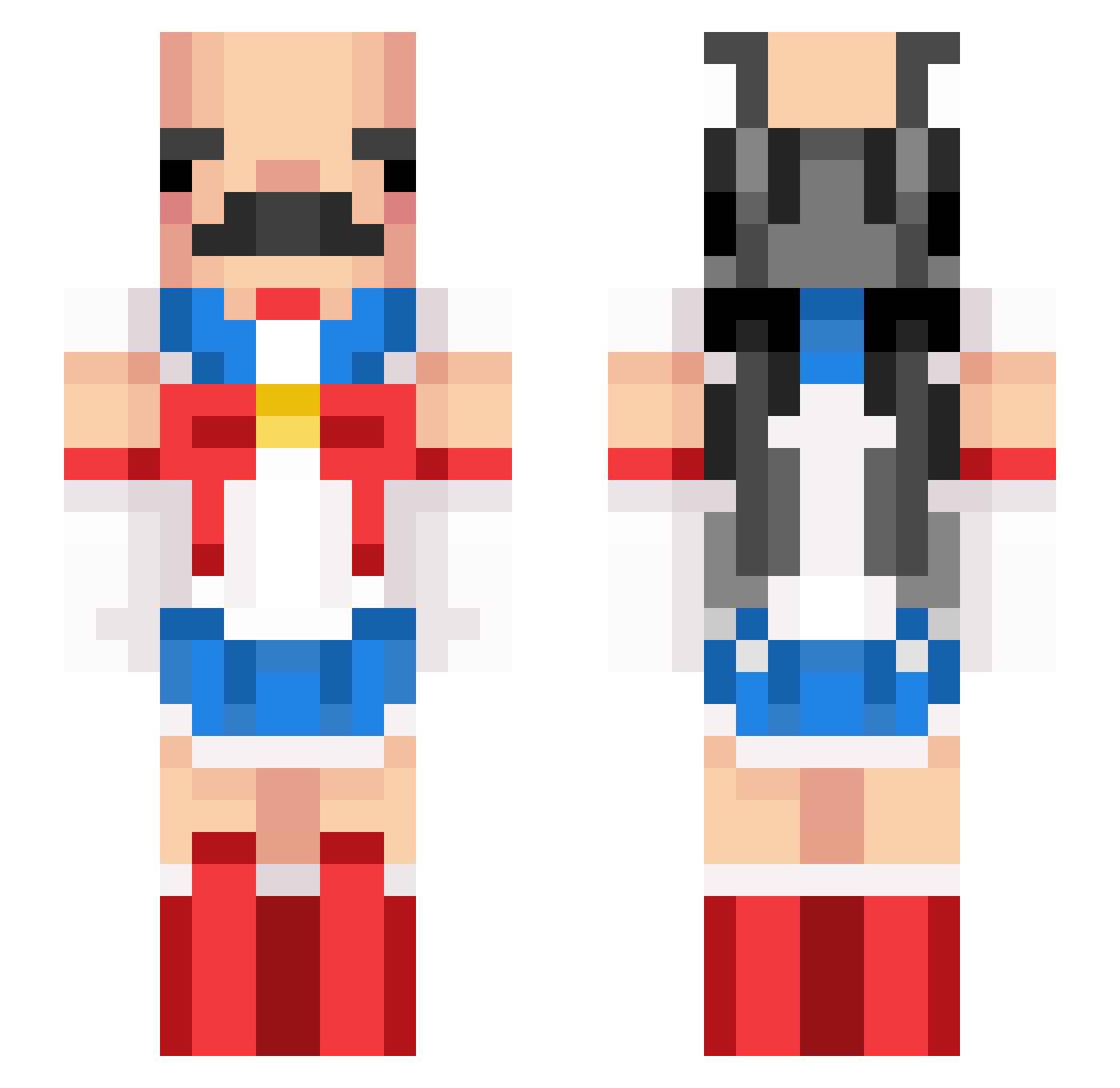 SuhnieVT Minecraft skin, front and back view