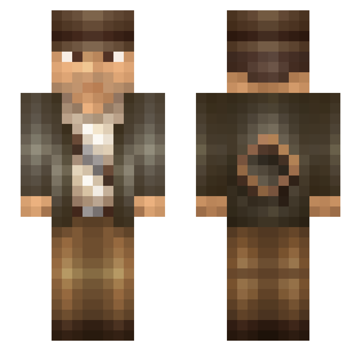 Adrienx303 Minecraft skin, front and back view