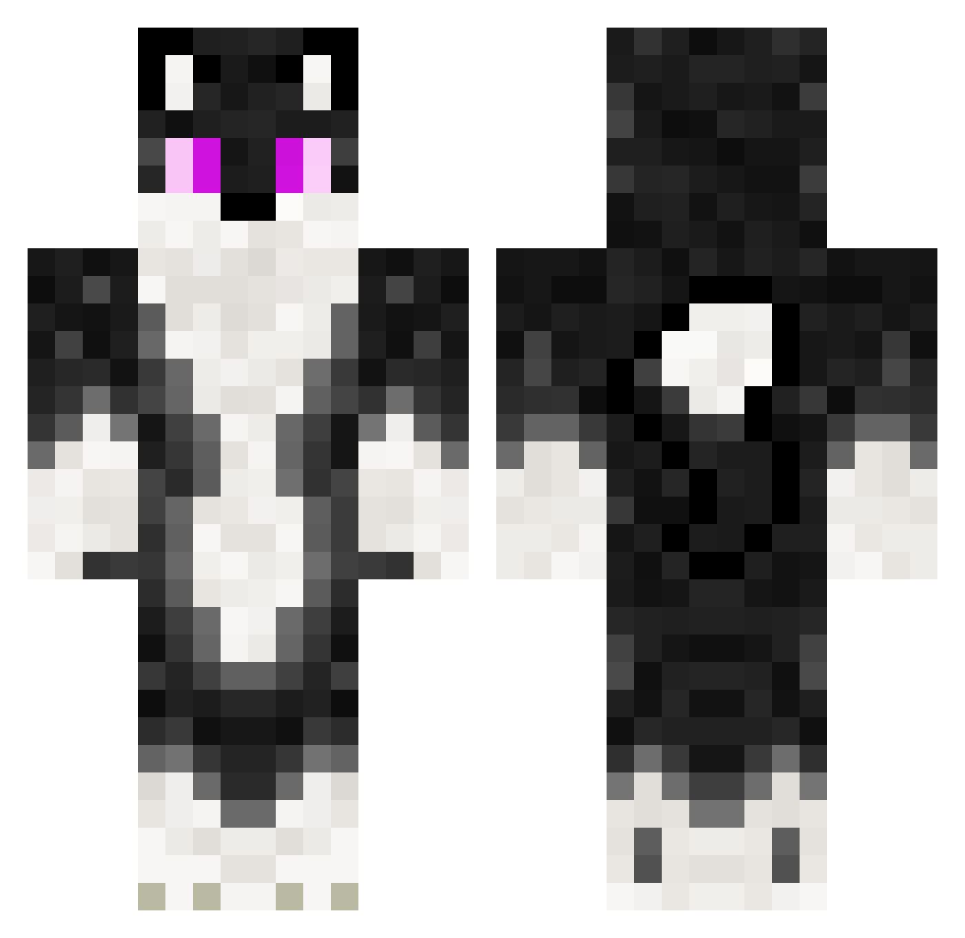 MaPraw_Lynx Minecraft skin, front and back view