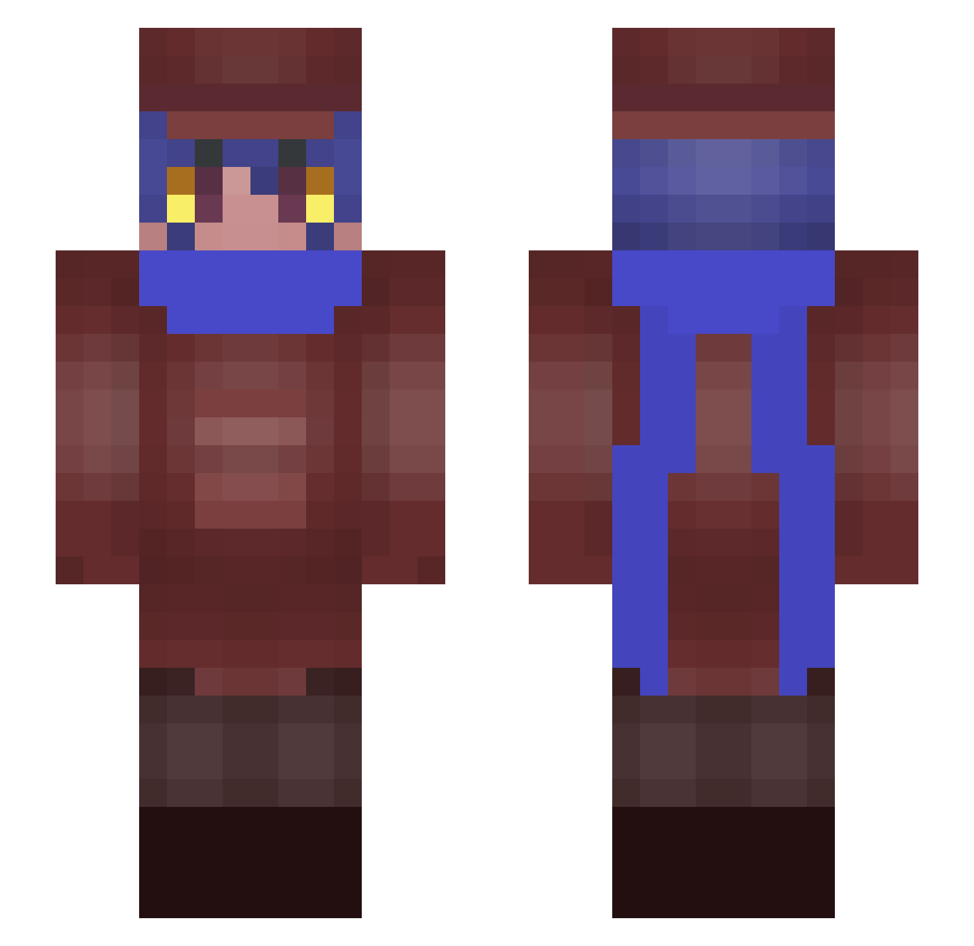 MAGIC_CROISSANT Minecraft skin, front and back view