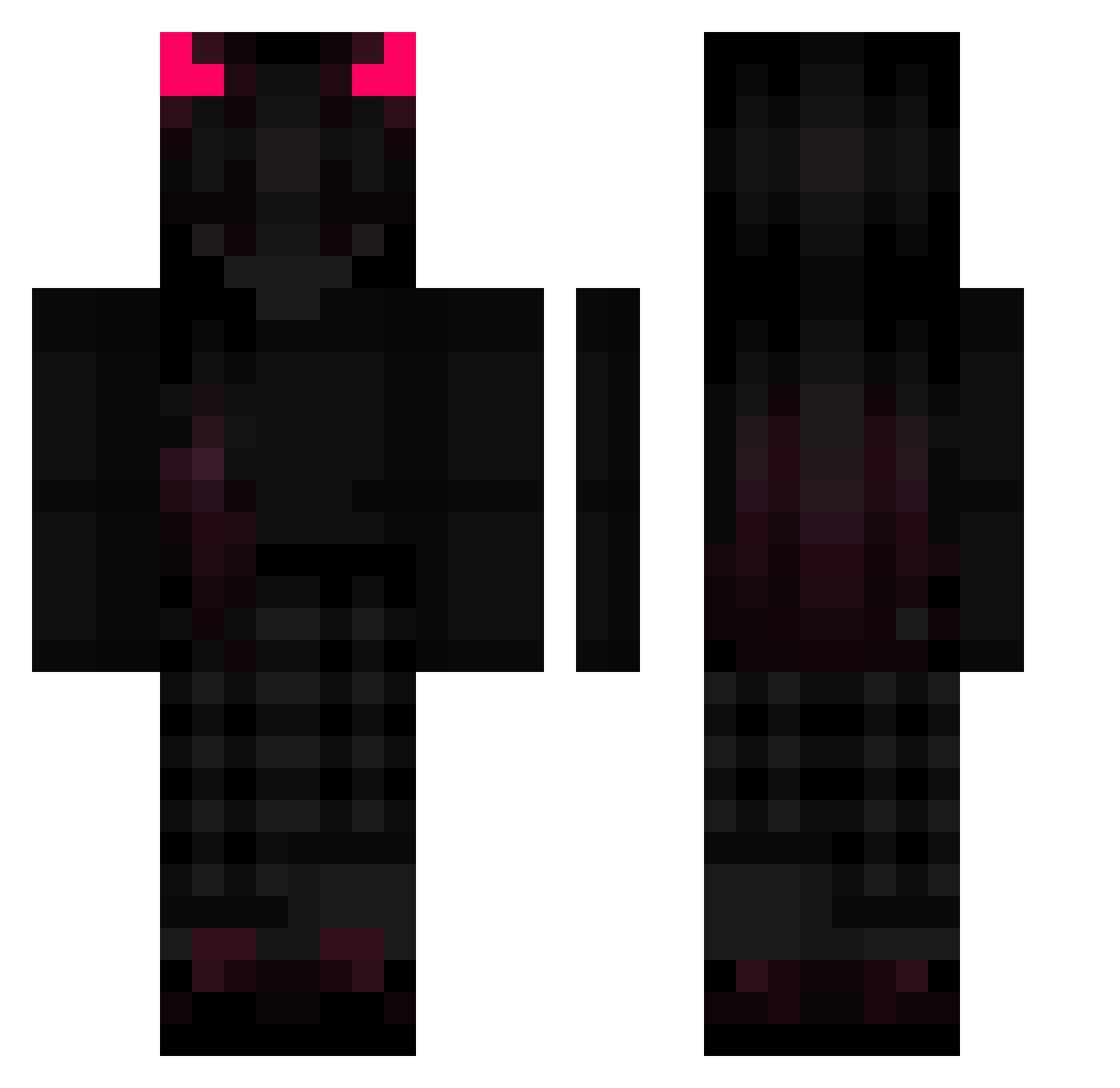 Dwug Minecraft skin, front and back view