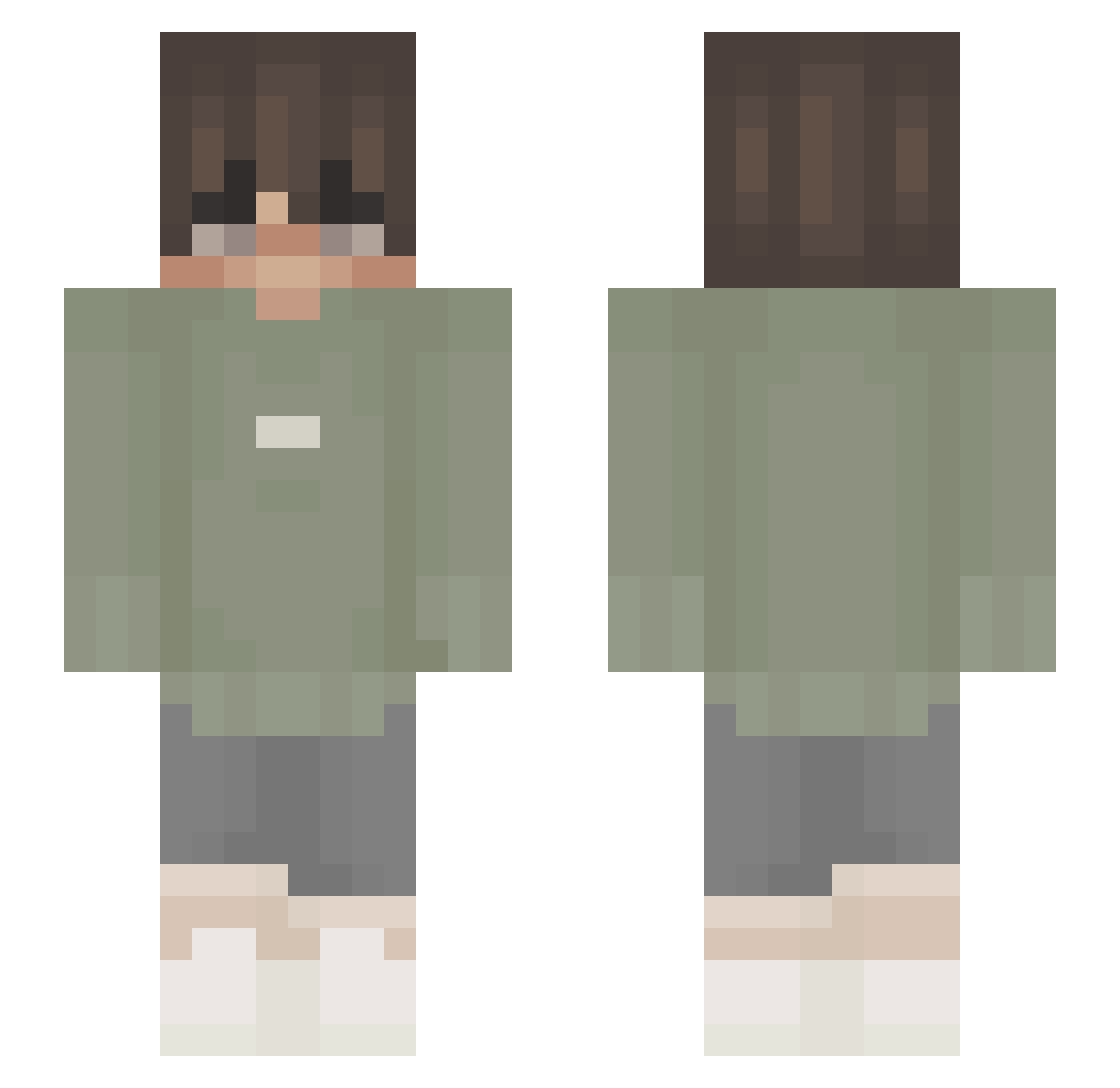 PutinsOpa Minecraft skin, front and back view