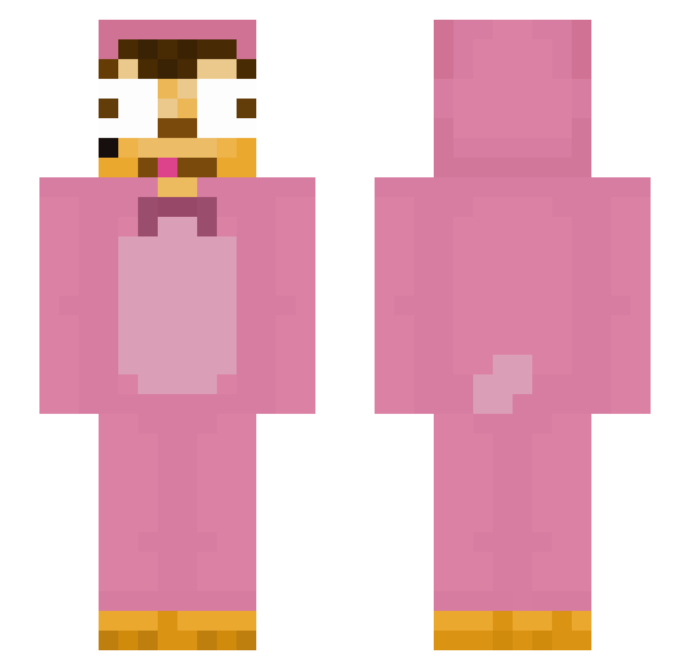 Sebaztion Minecraft skin, front and back view