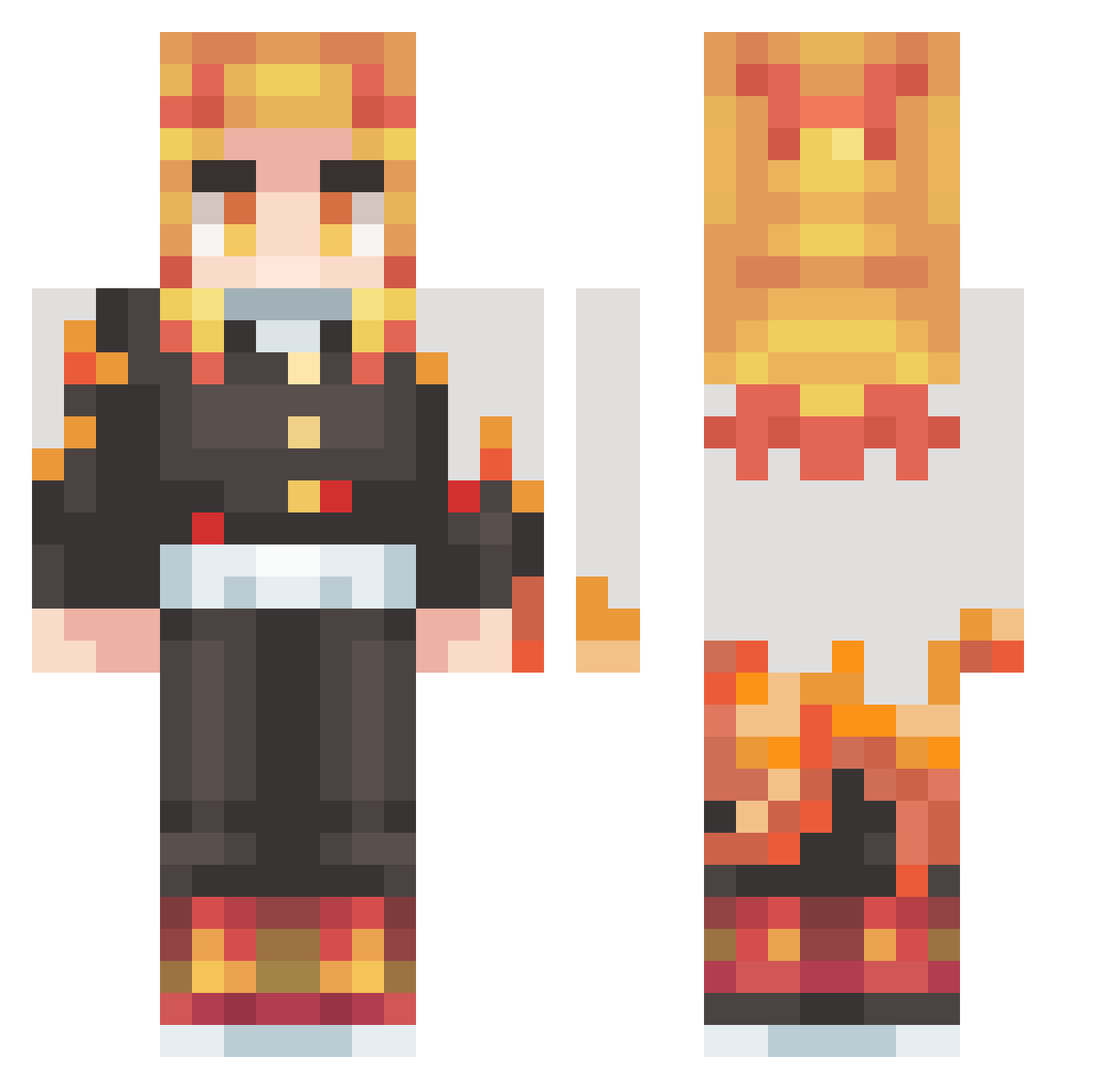 jaco3000 Minecraft skin, front and back view