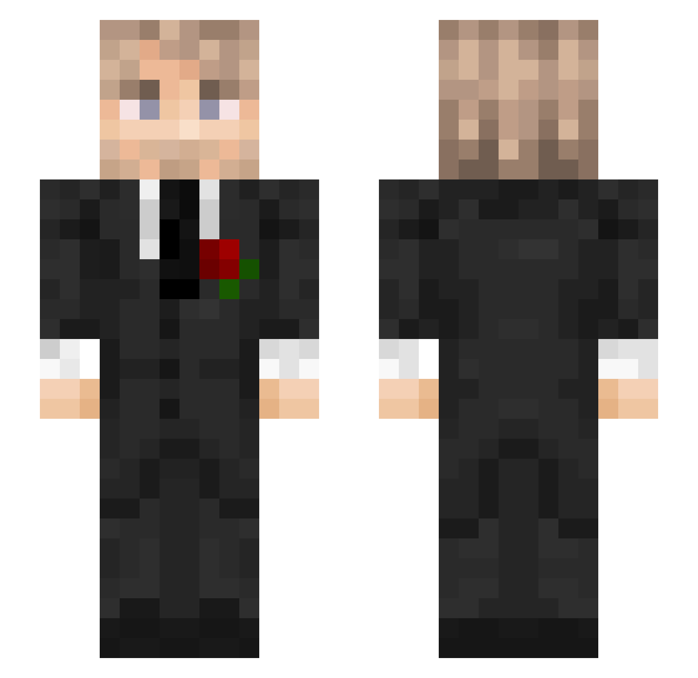 Vsobti Minecraft skin, front and back view