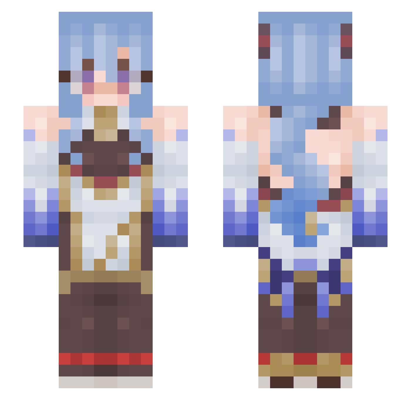 marinocturne Minecraft skin, front and back view