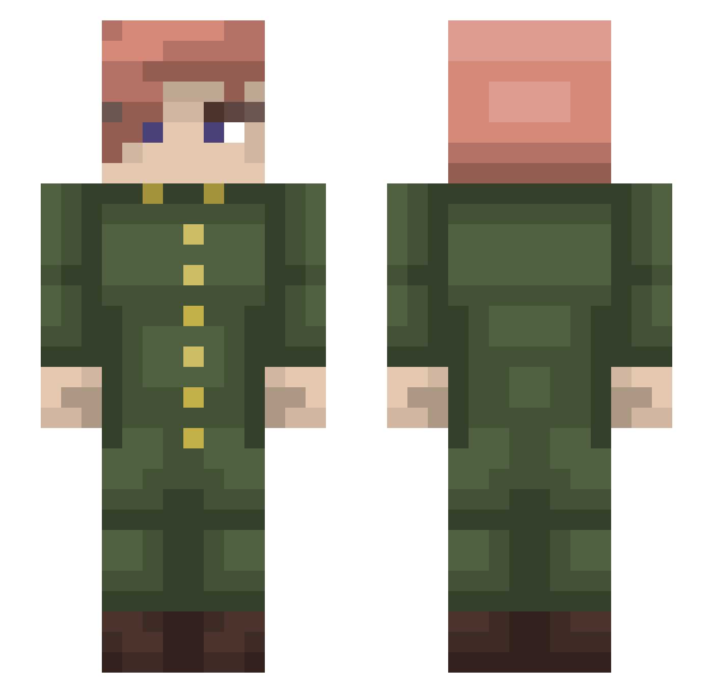 Baseluf Minecraft skin, front and back view