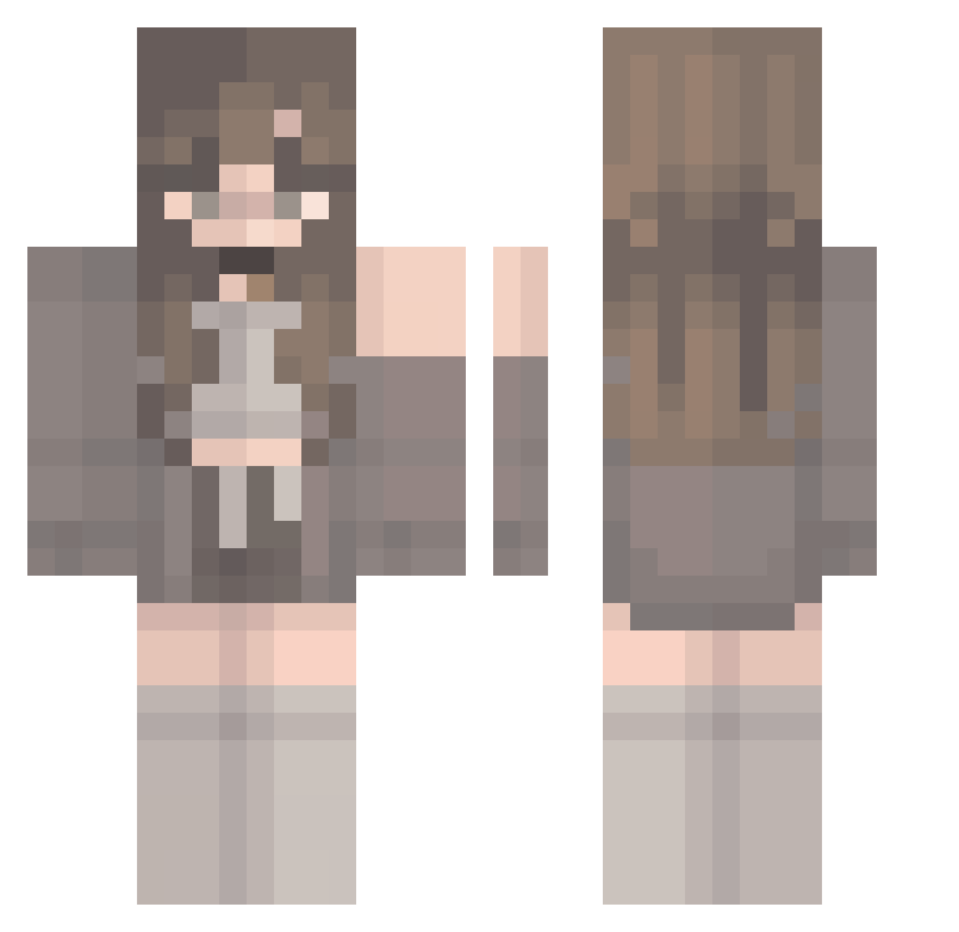 EthioDoge Minecraft skin, front and back view