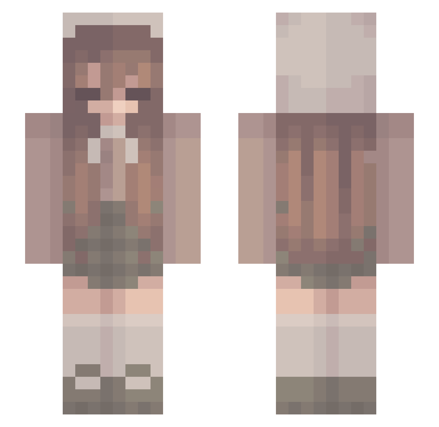 Sarinkaya Minecraft skin, front and back view