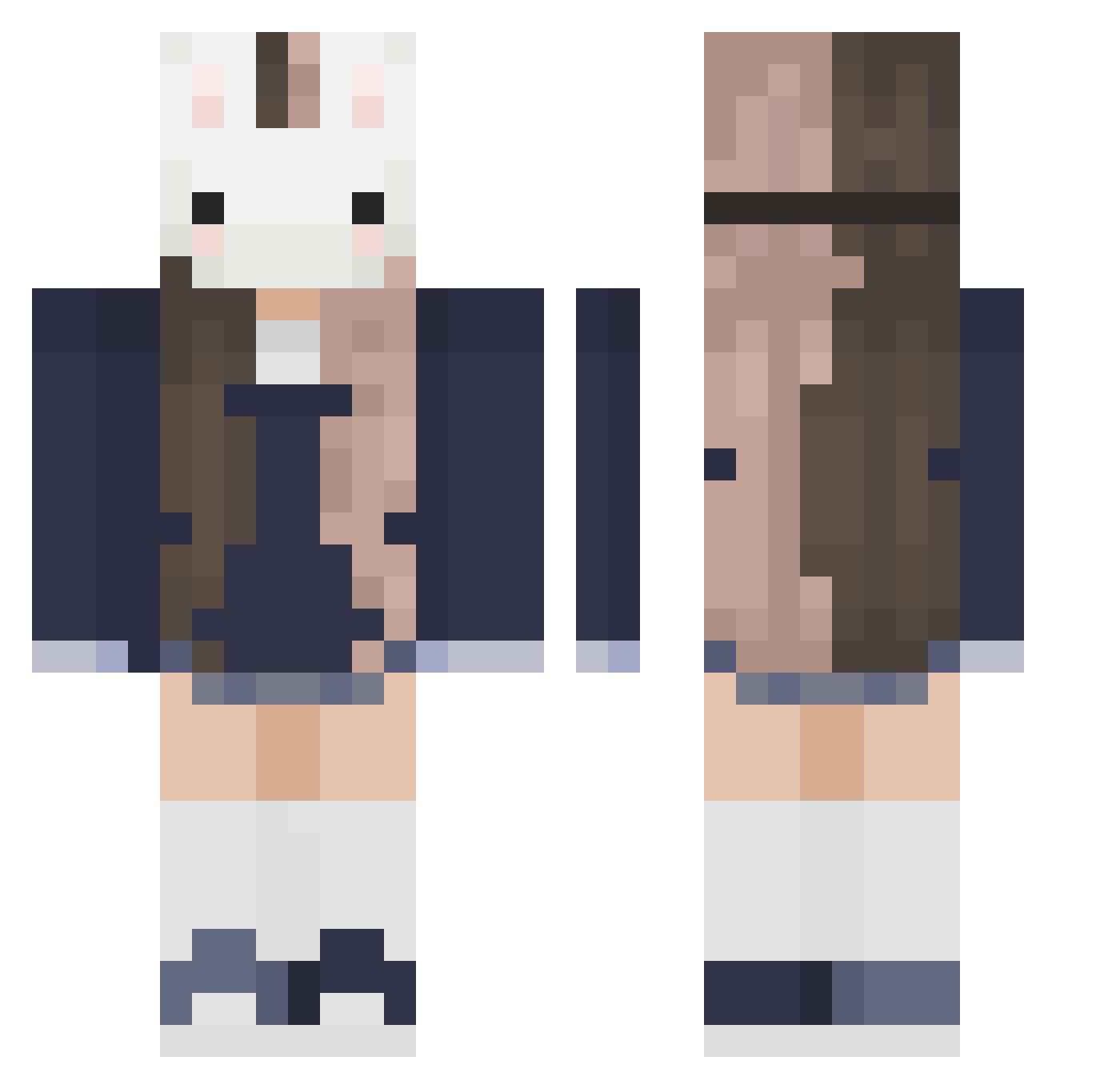 HeartlessRose Minecraft skin, front and back view