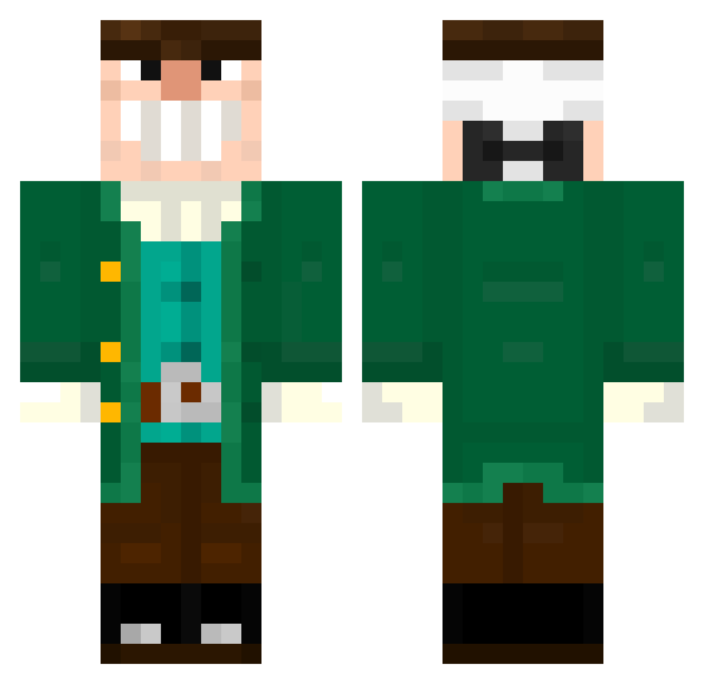 imshur Minecraft skin, front and back view